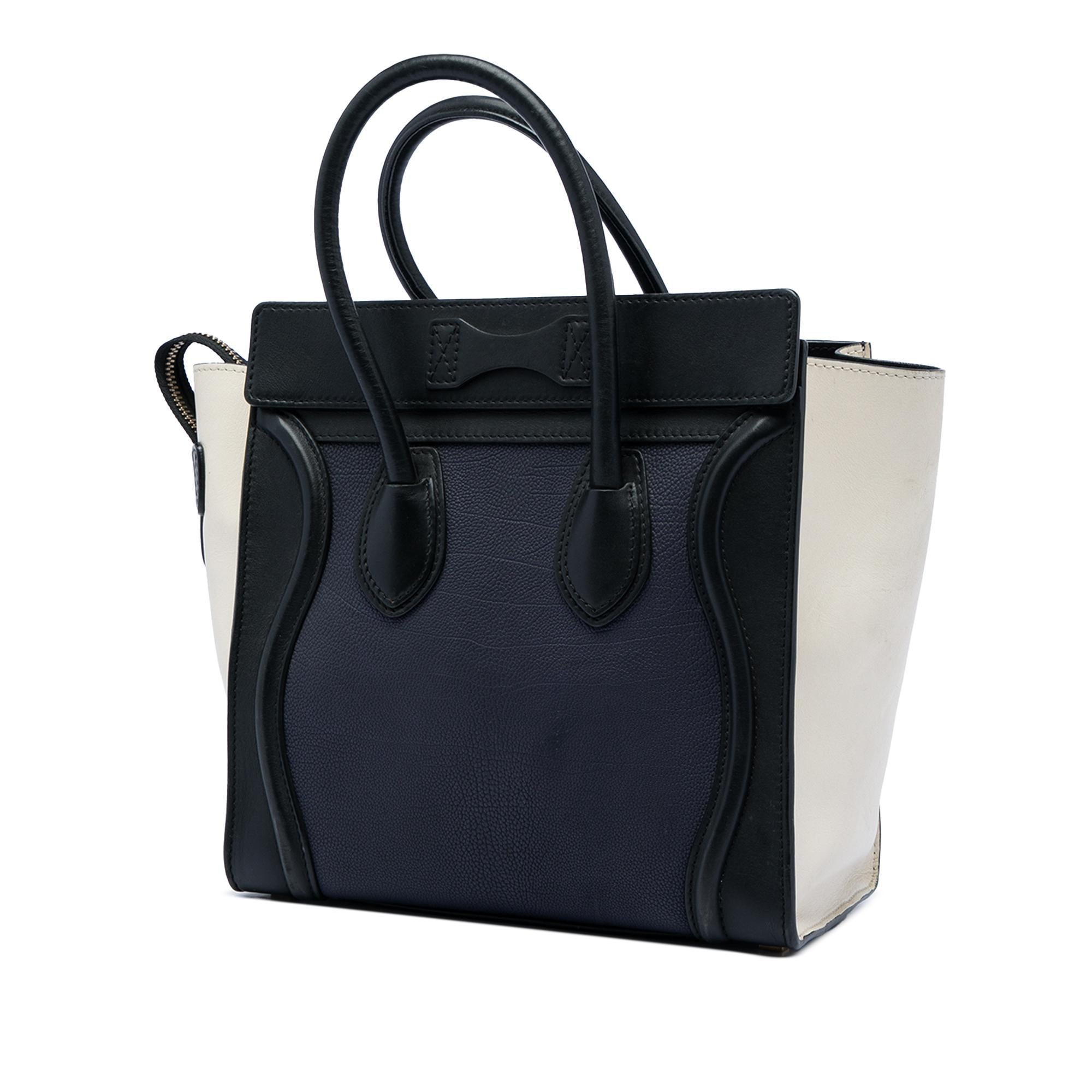 Celine Micro Tricolor Leather Luggage Tote