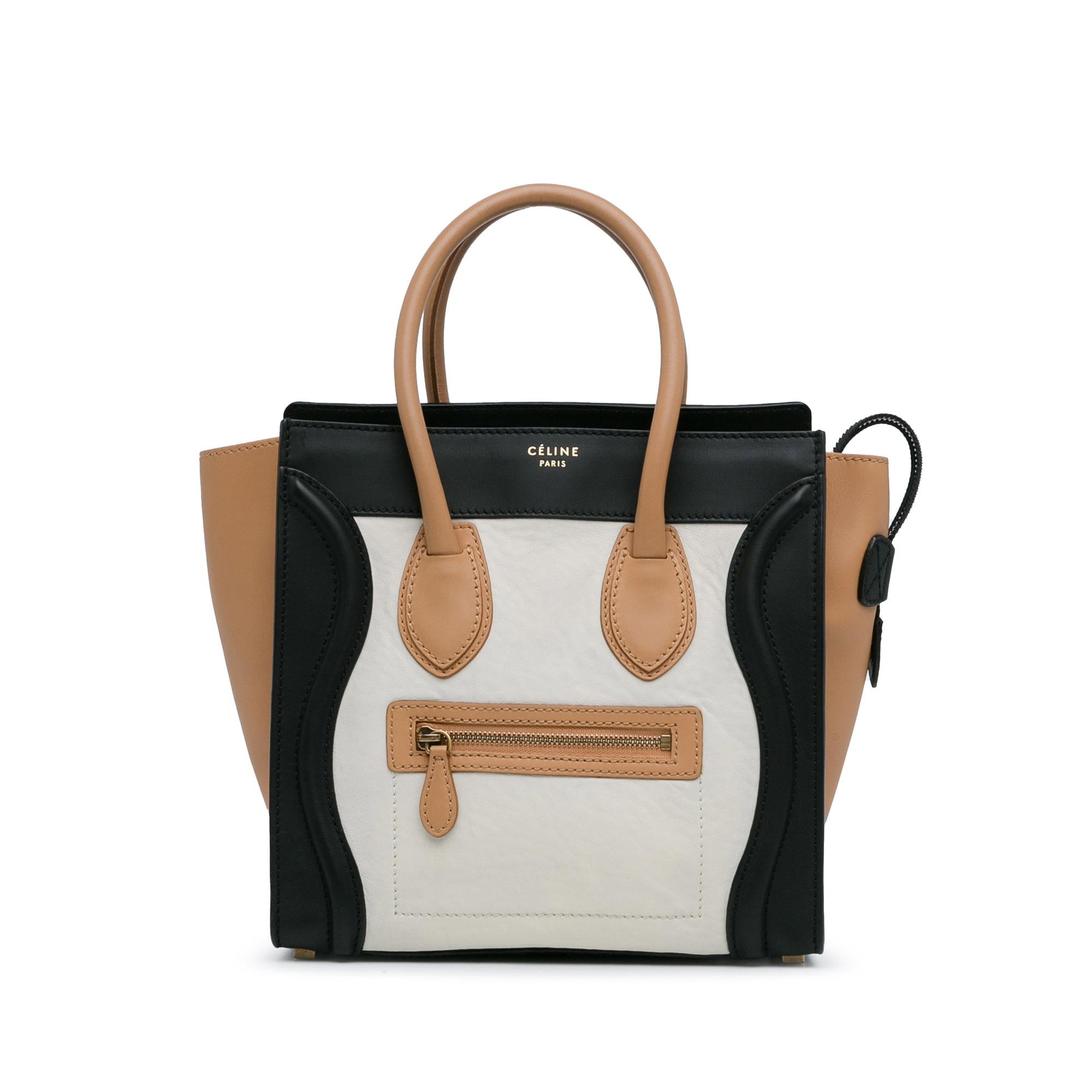 Celine Micro Tricolor Luggage Tote (SHG-rmDxa0)