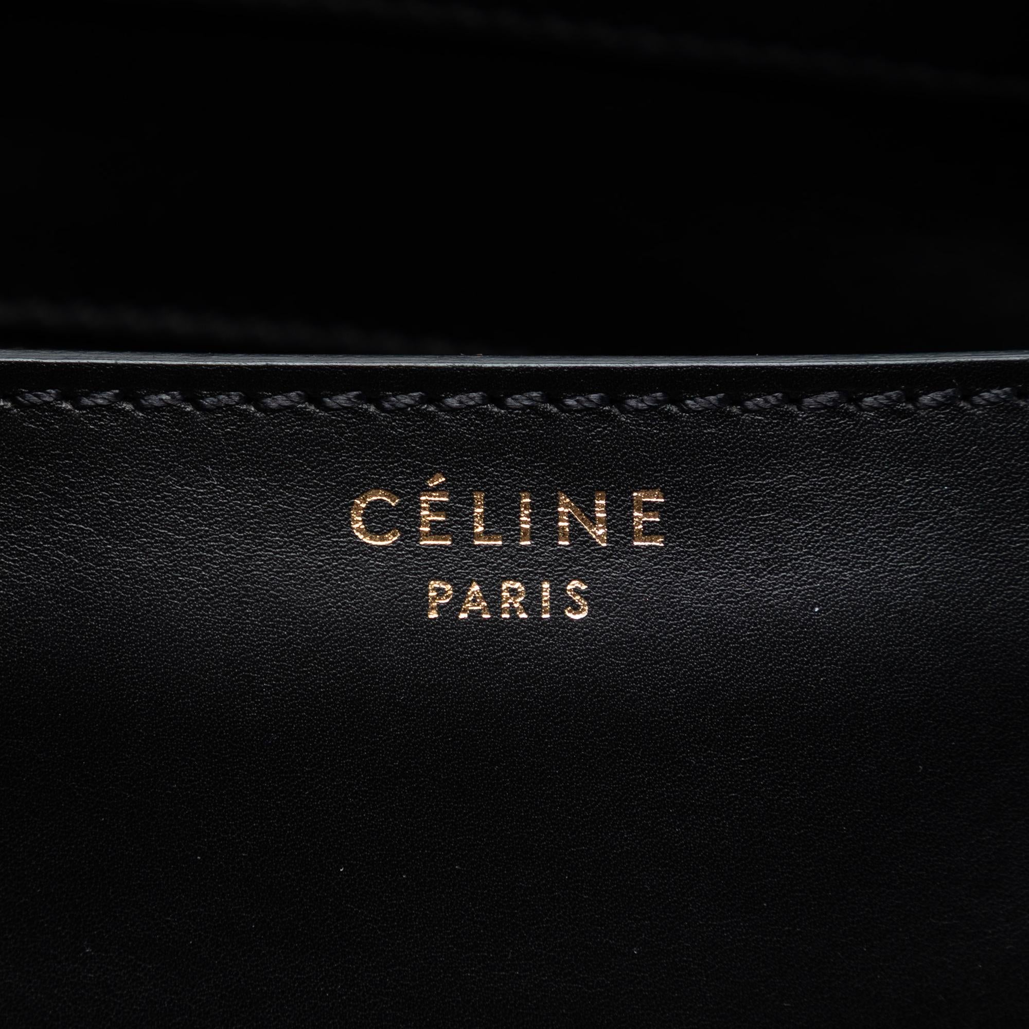 Celine Mini Bicolor Canvas and Leather Luggage Tote