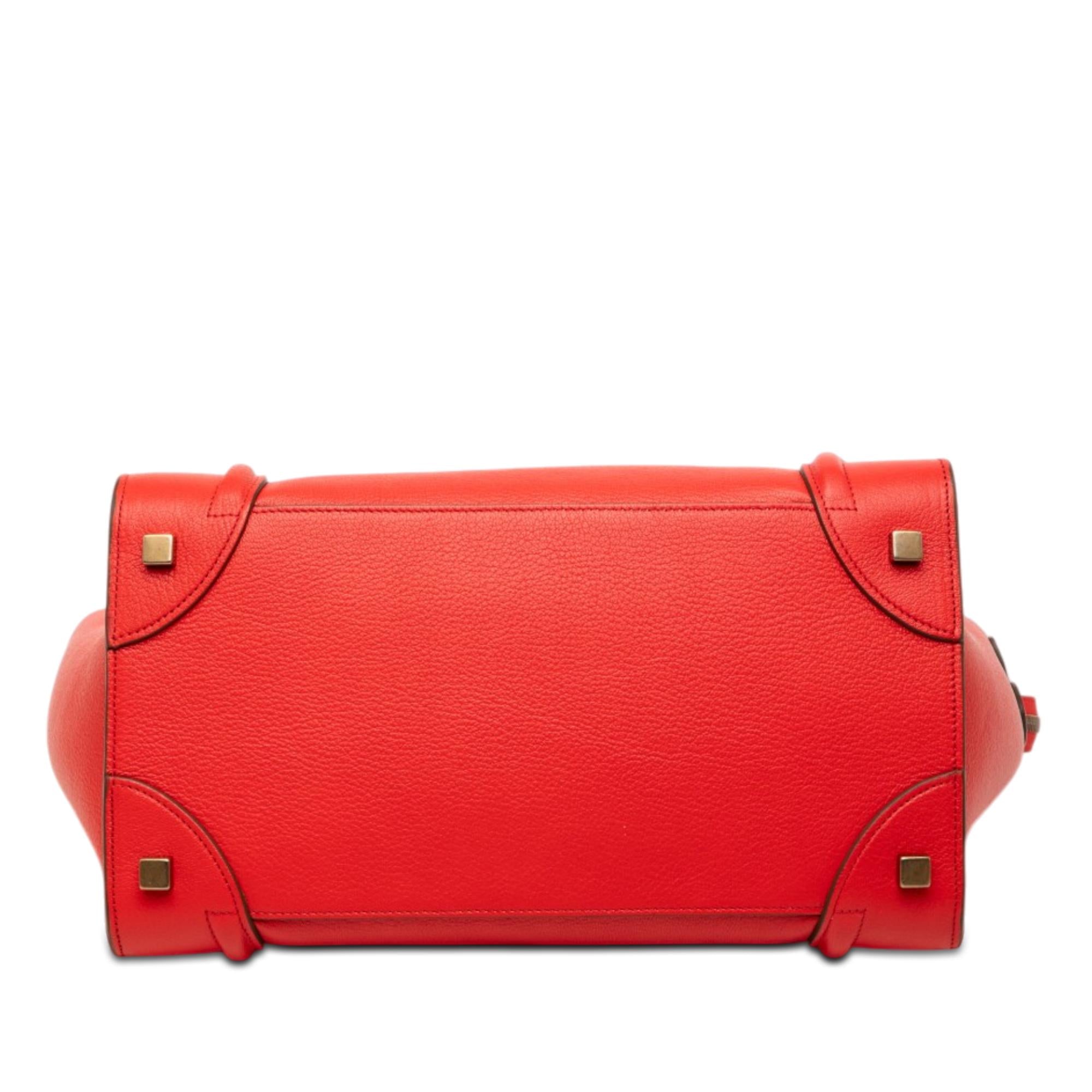 Celine Mini Bicolor Leather Luggage Tote