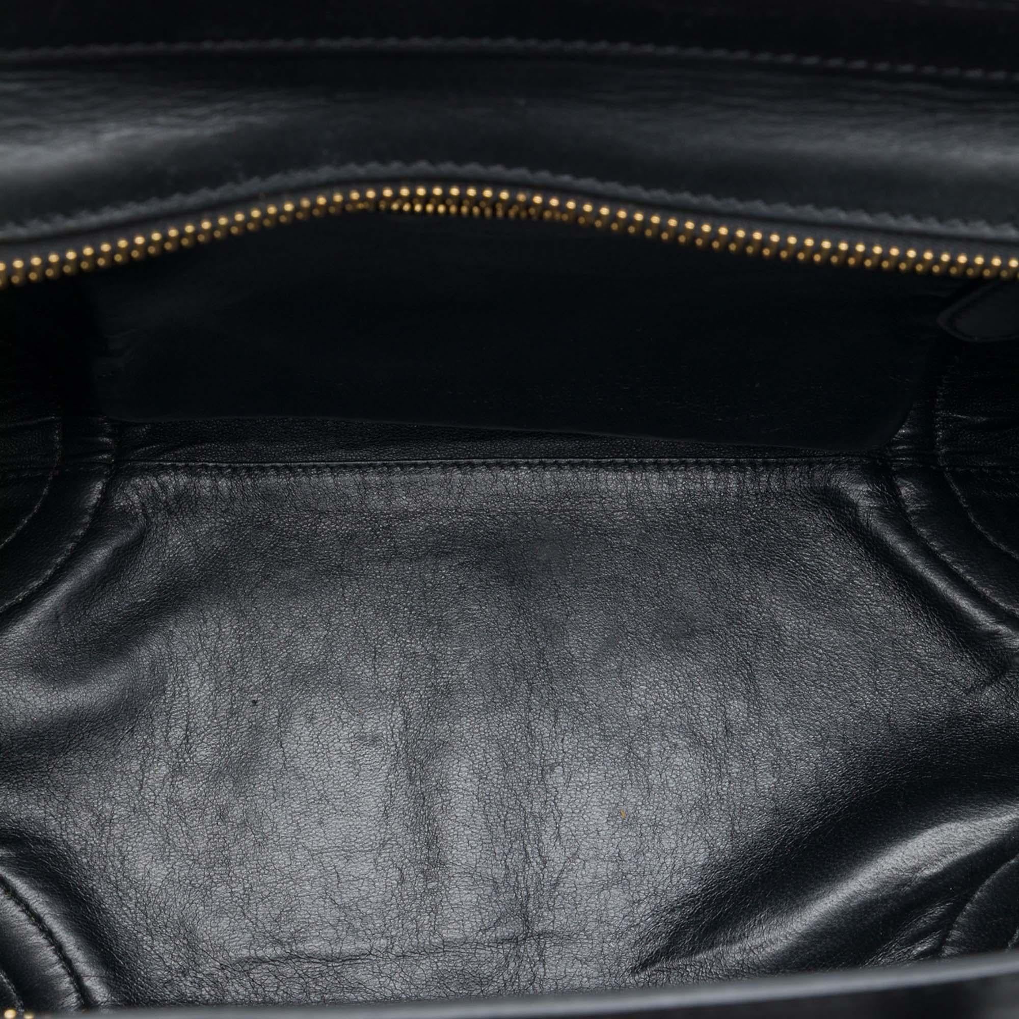 Celine Mini Bicolor Leather Luggage Tote