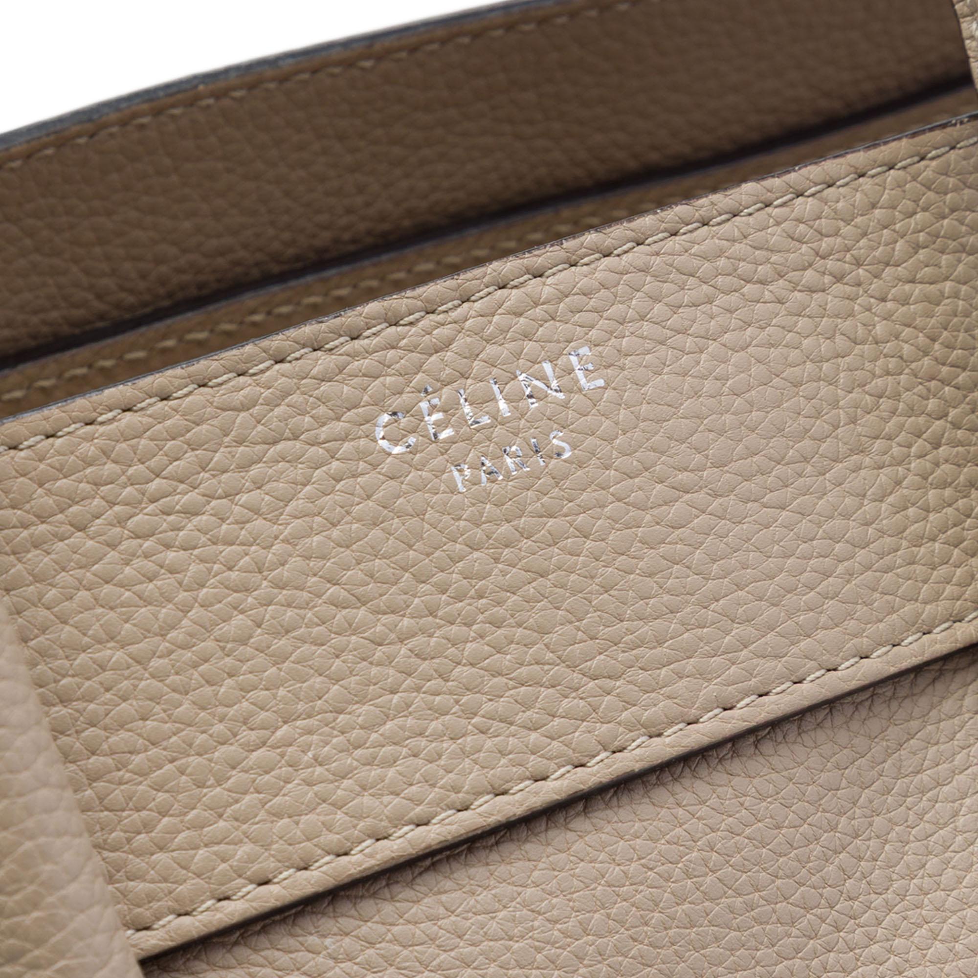 Celine Mini Drummed Calfskin Luggage Tote