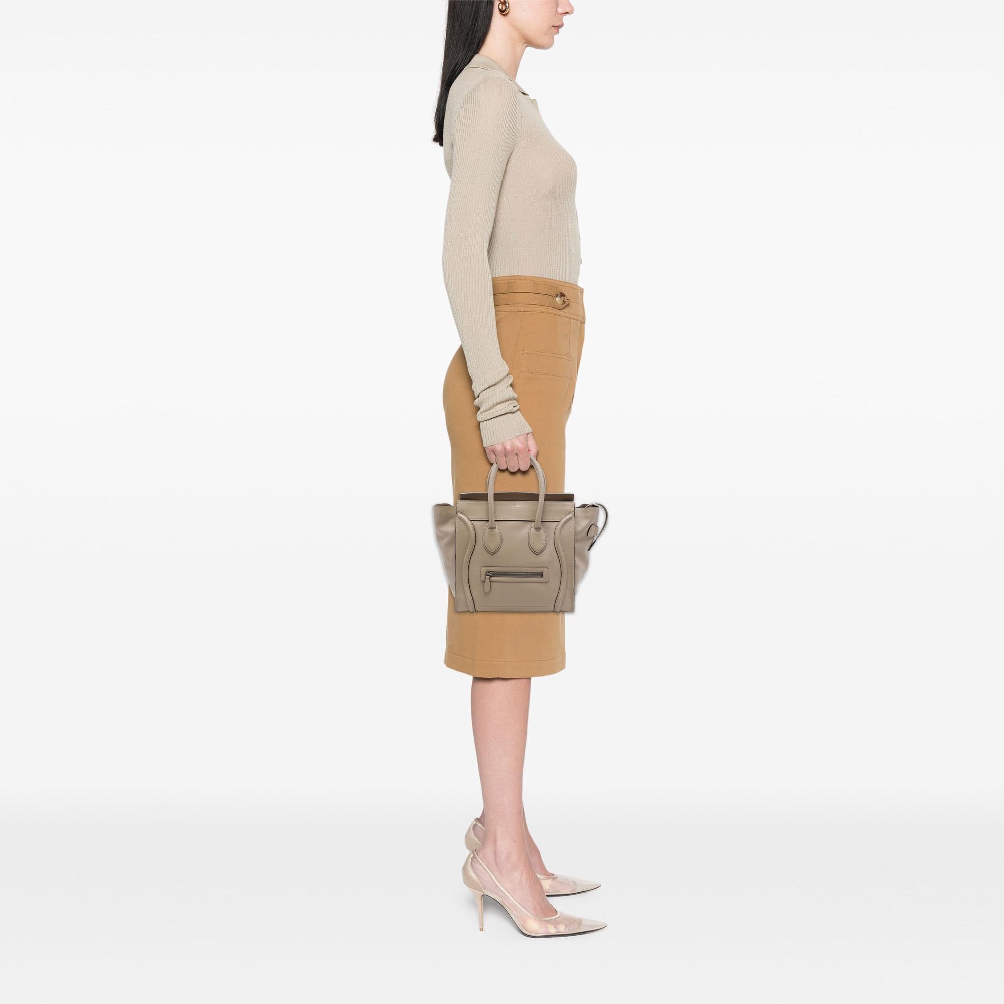 Celine Mini Drummed Calfskin Luggage Tote
