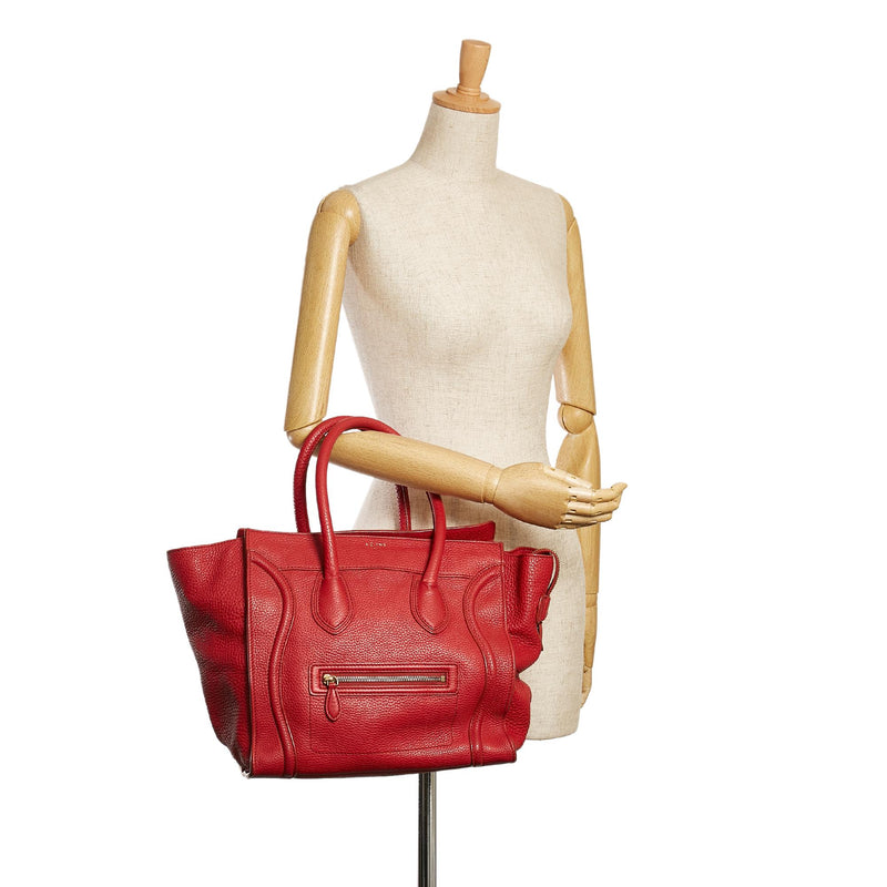 Celine Mini Luggage Leather Tote Bag (SHG-nT7EYh)
