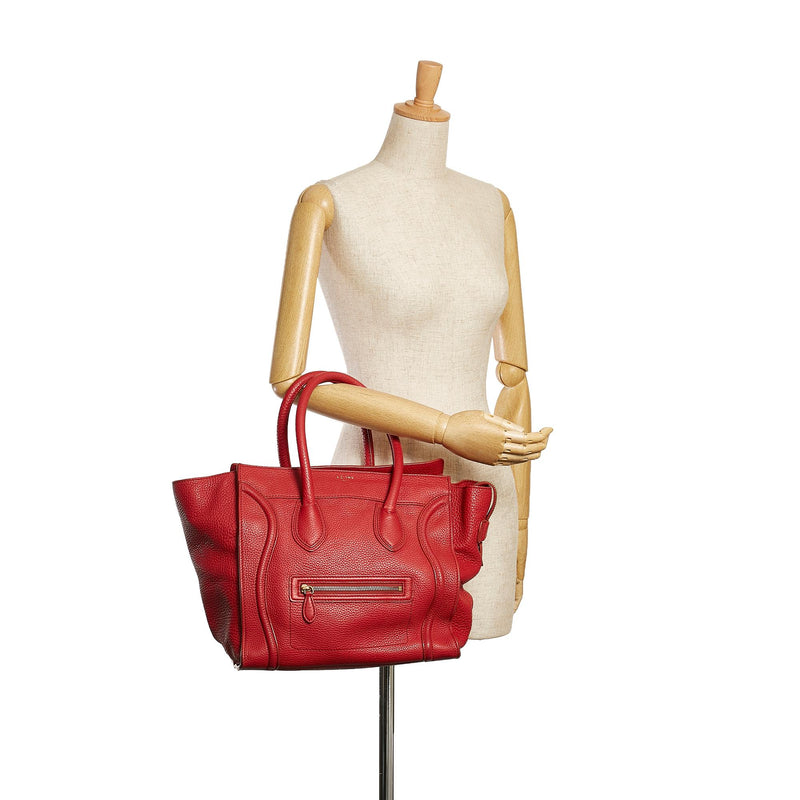 Celine Mini Luggage Leather Tote Bag (SHG-Xb1E2v)