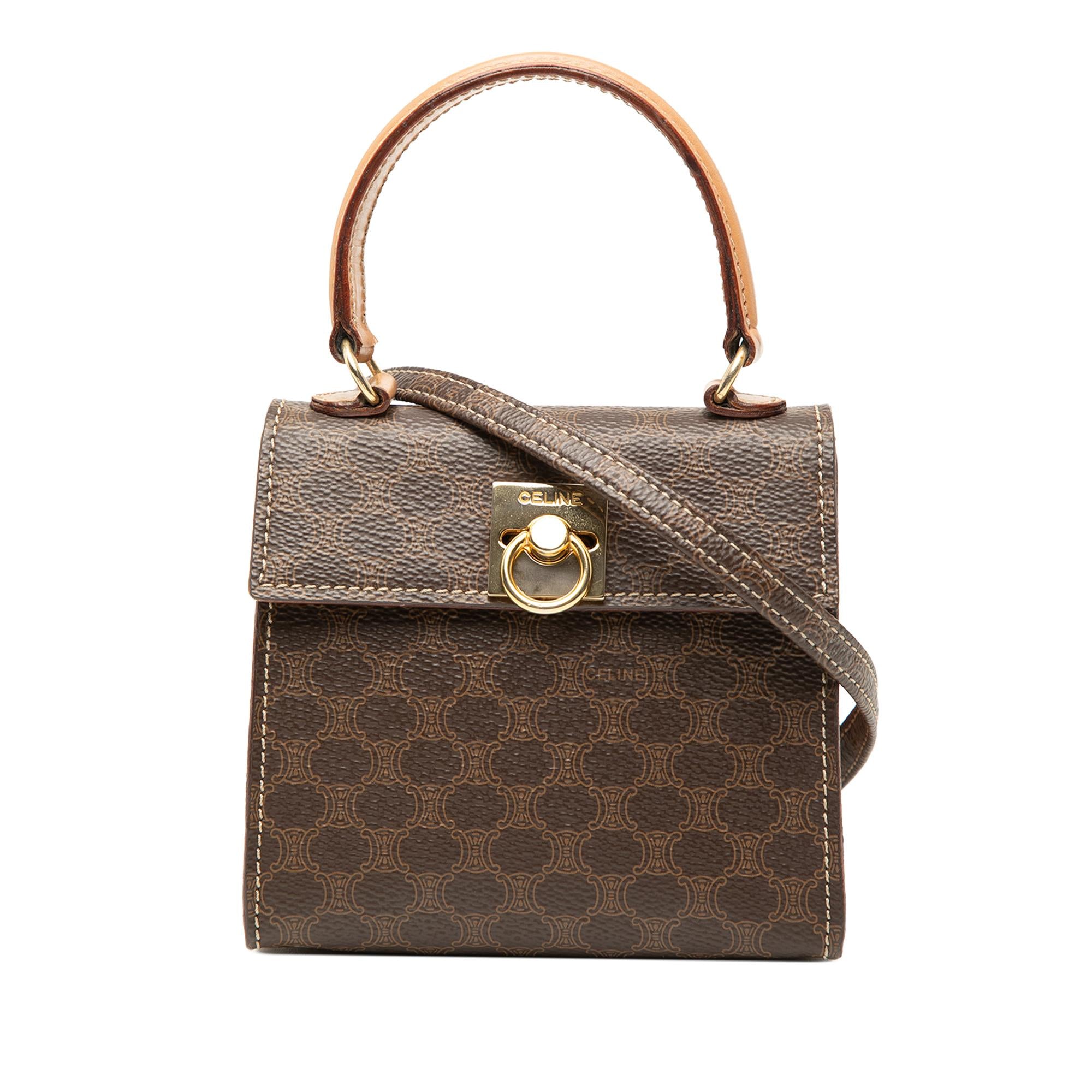 Celine Mini Macadam Coated Canvas Top Handle Bag