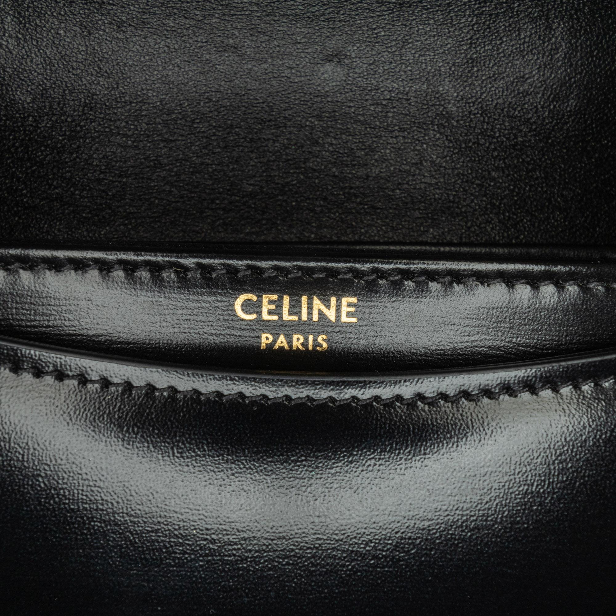 Celine Mini Shiny Calfskin Besace Clea Satchel