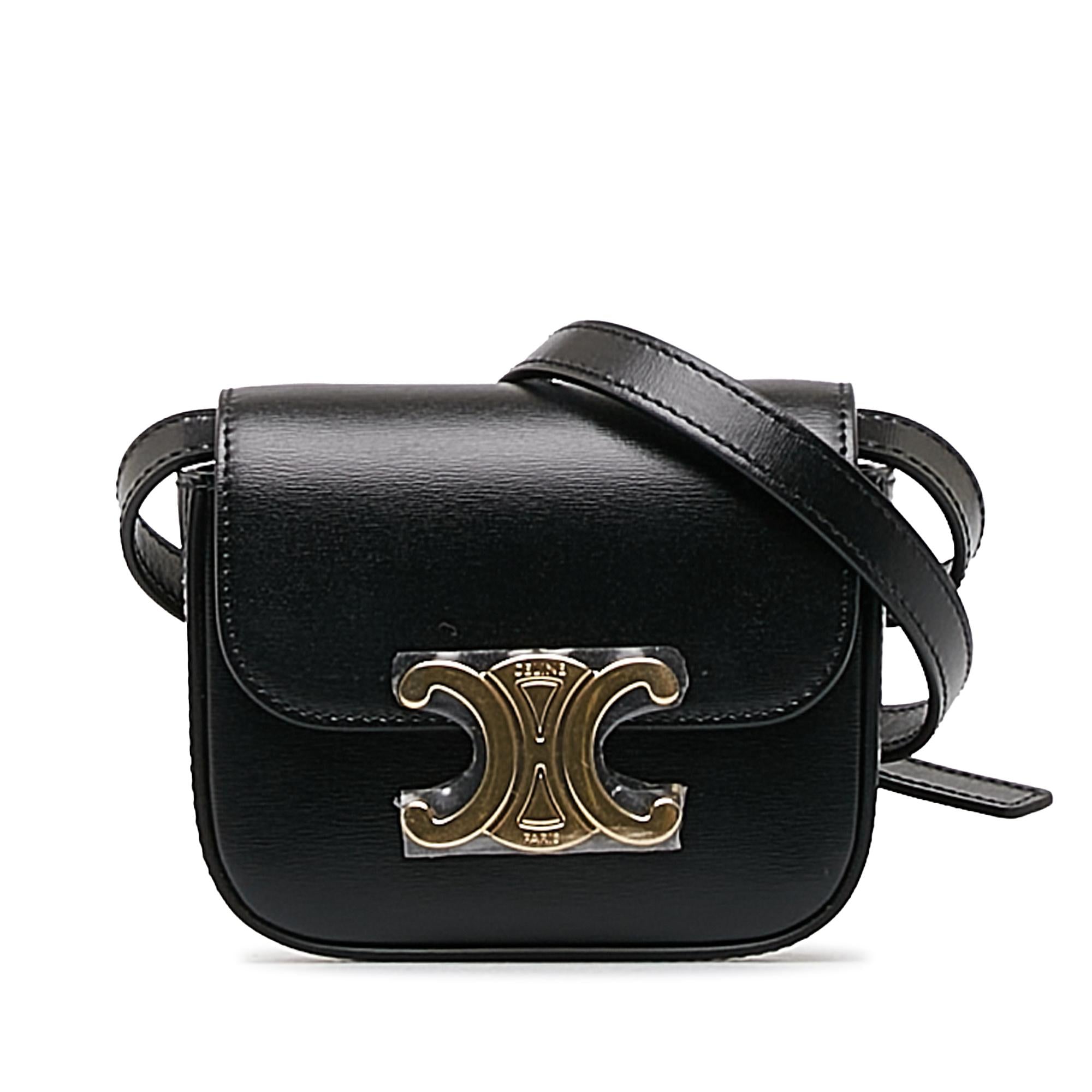 Celine Mini Shiny Calfskin Triomphe Crossbody