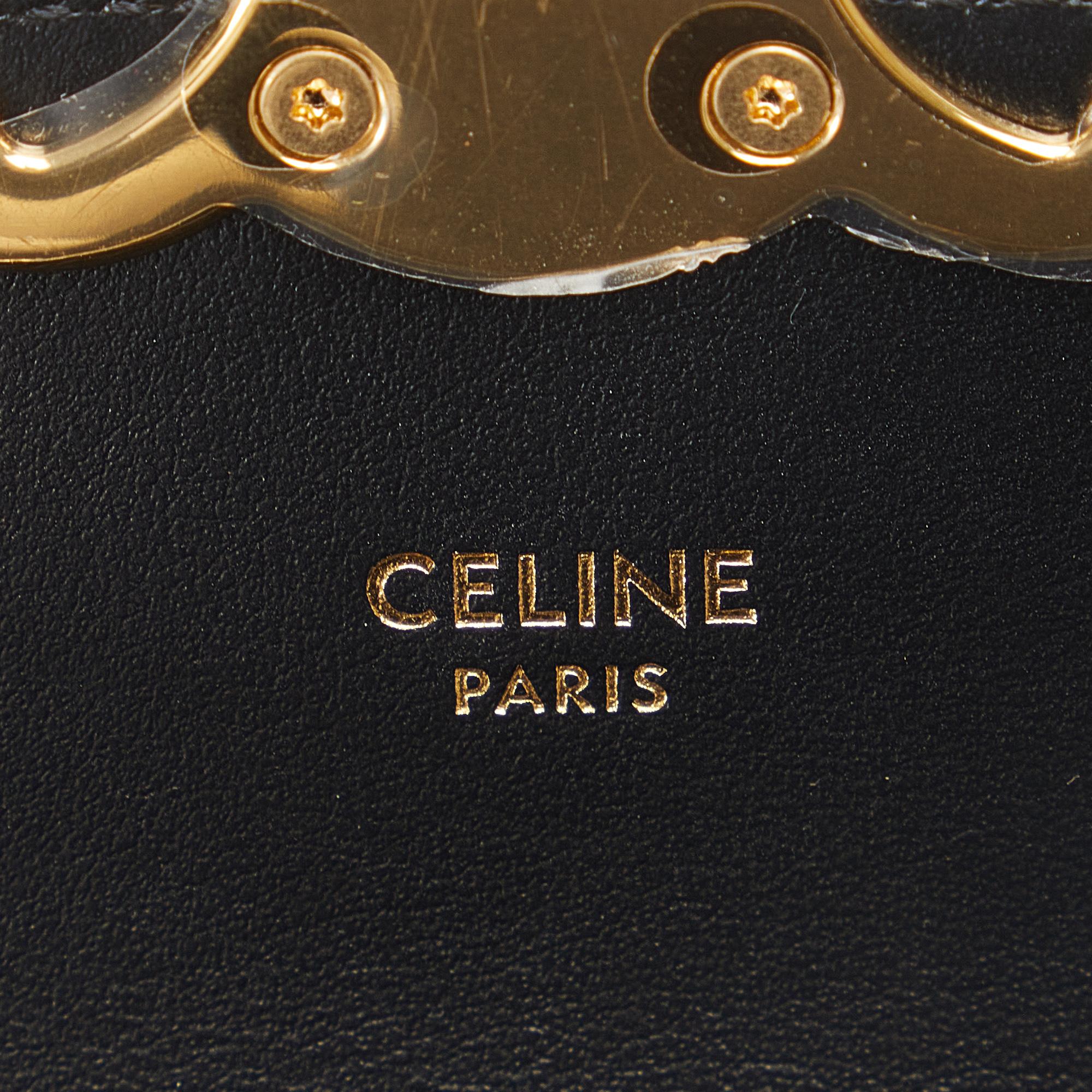 Celine Mini Shiny Calfskin Triomphe Crossbody