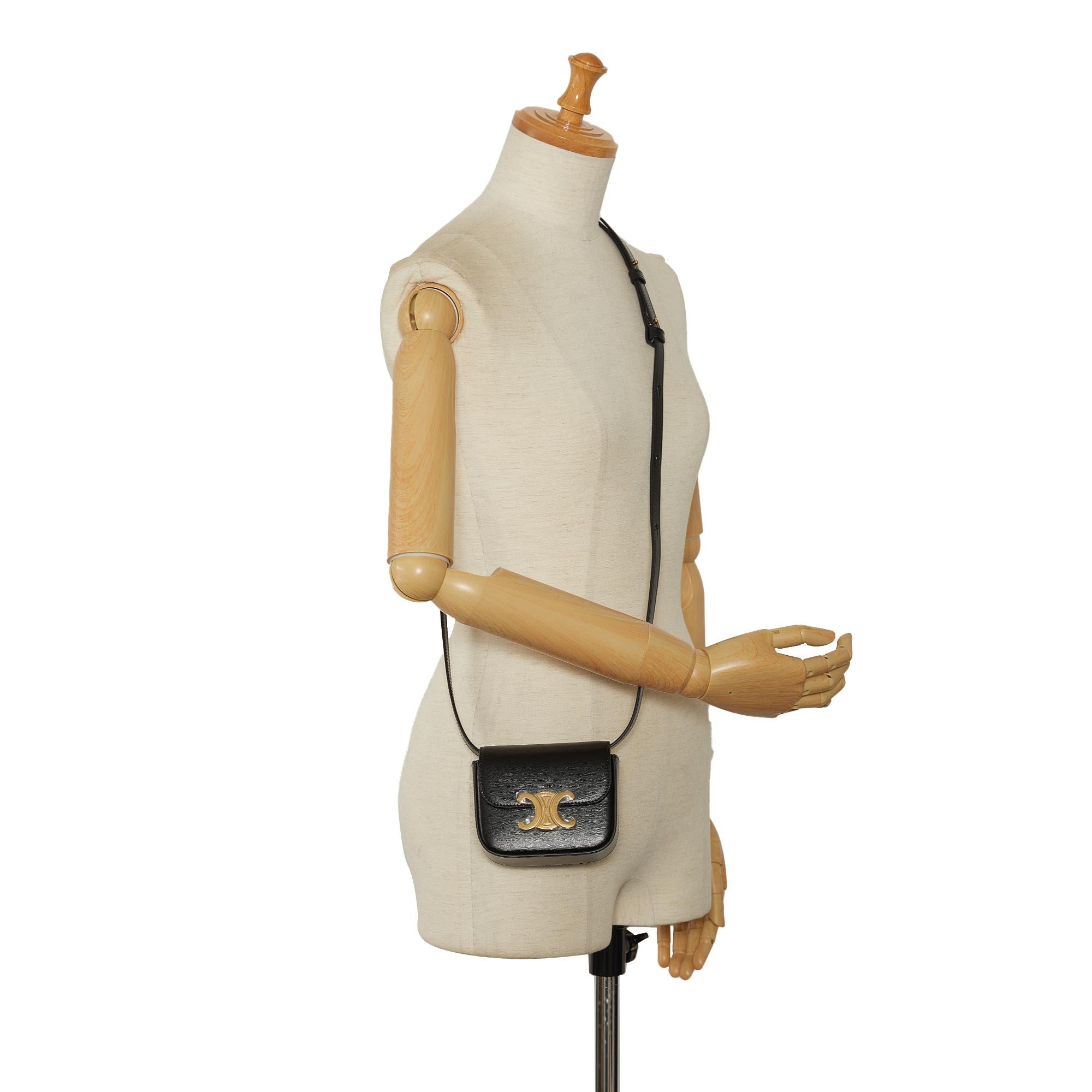 Celine Mini Shiny Calfskin Triomphe Crossbody