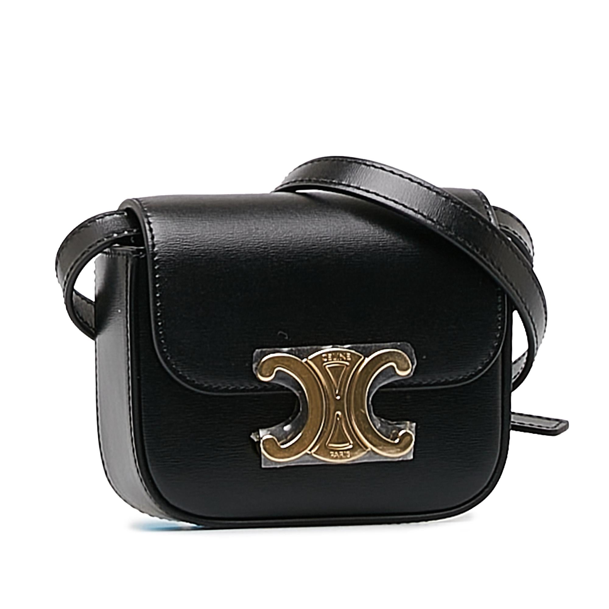 Celine Mini Shiny Calfskin Triomphe Crossbody