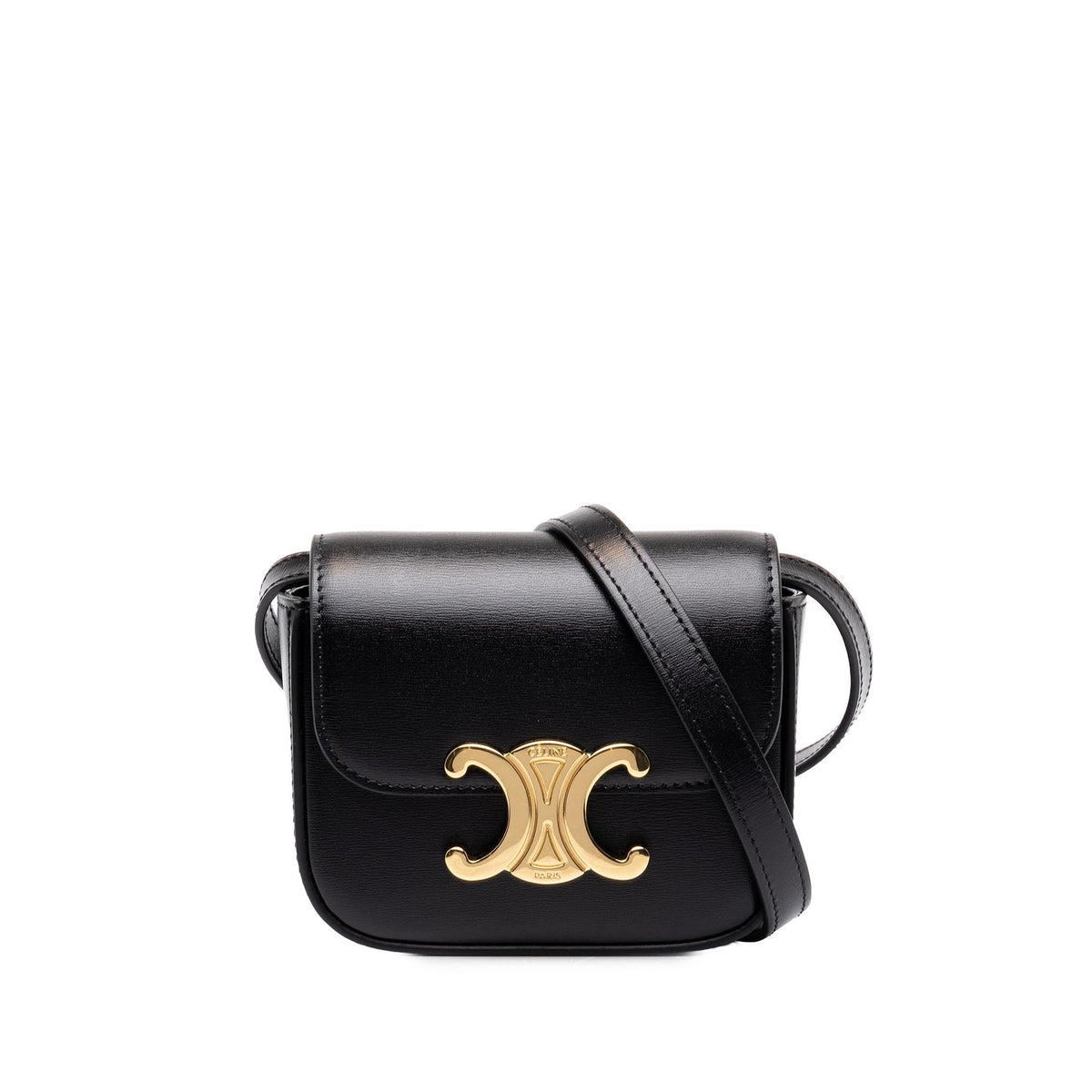 Celine Mini Shiny Calfskin Triomphe Crossbody