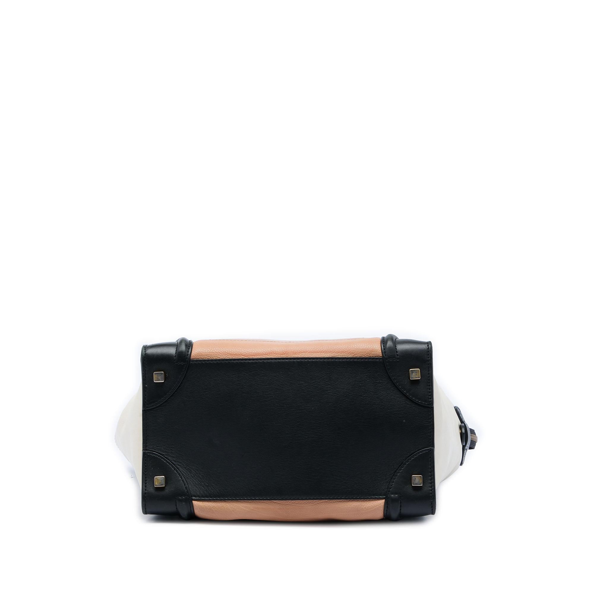 Celine Mini Tricolor Leather Luggage Tote