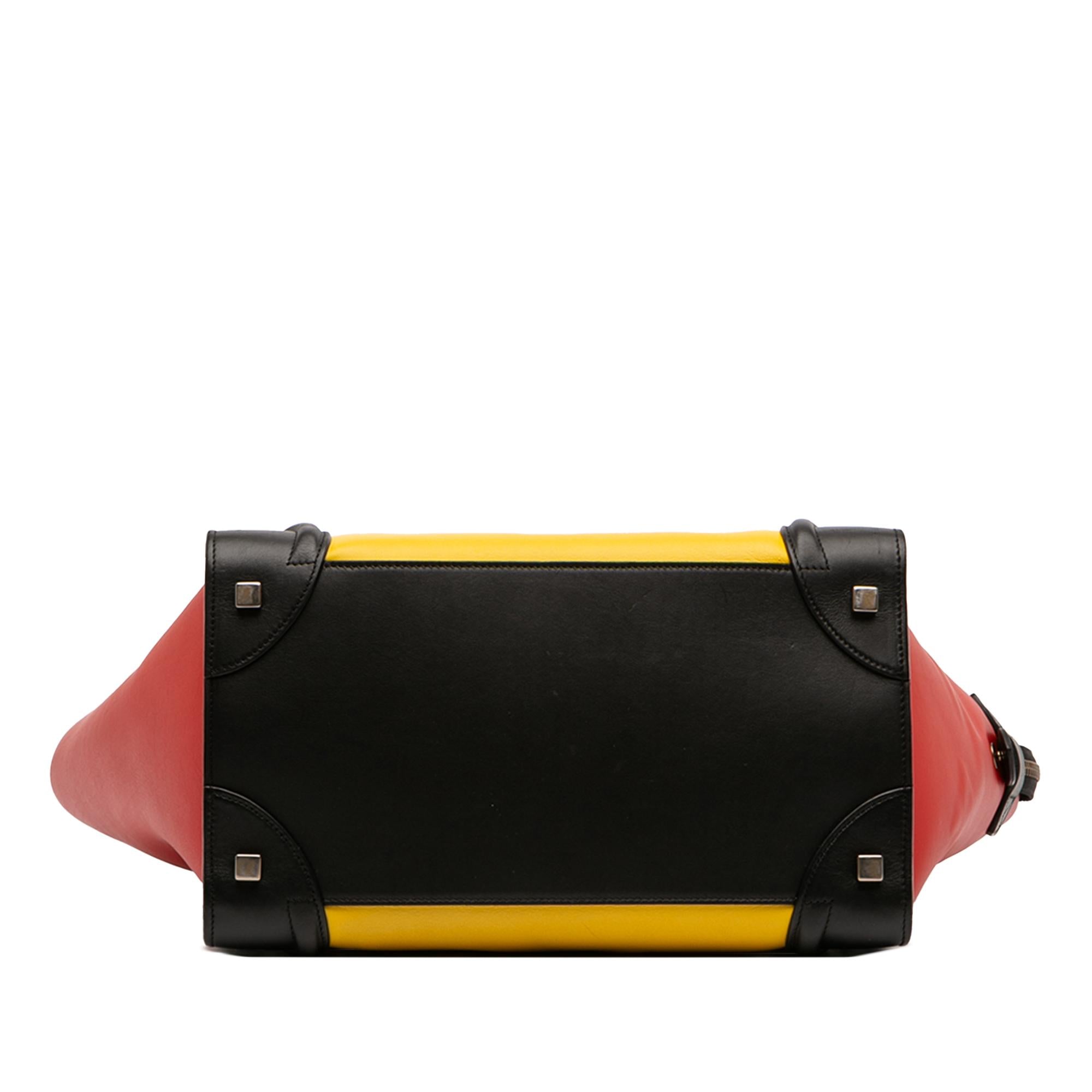 Celine Mini Tricolor Leather Luggage Tote