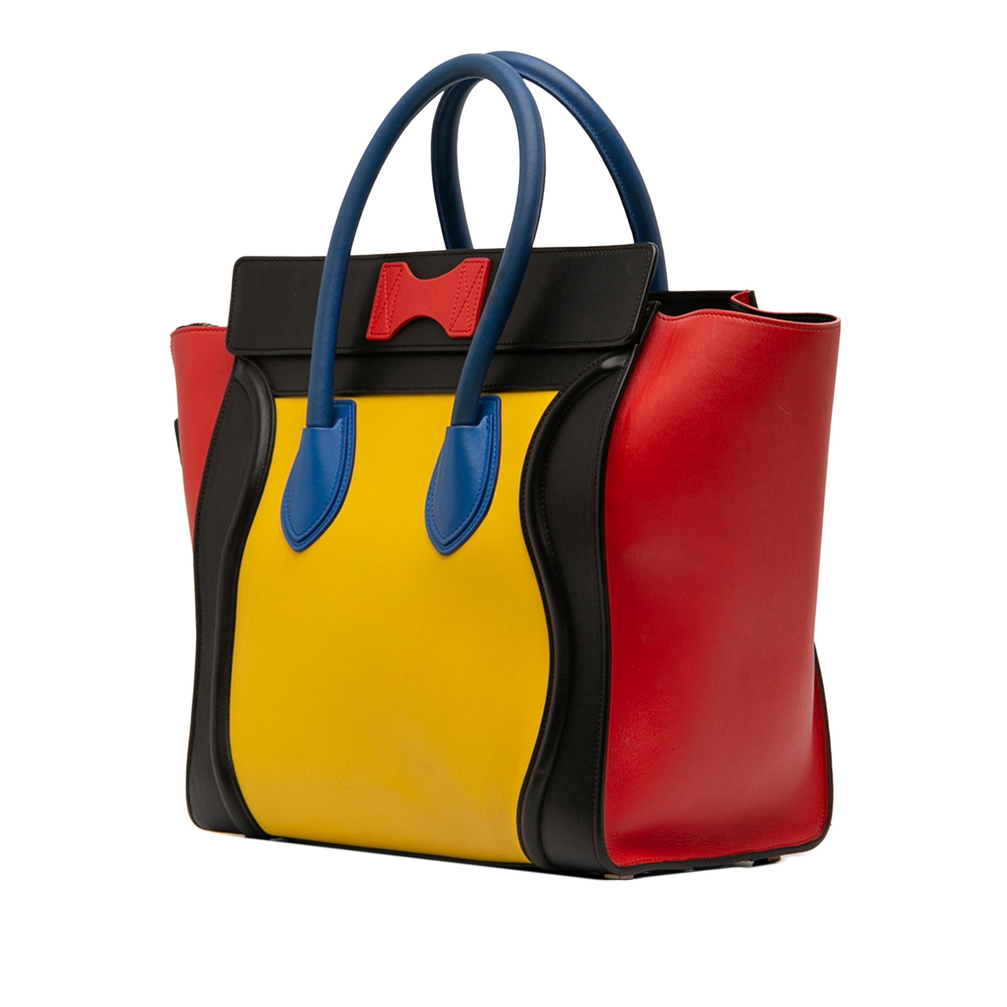 Celine Mini Tricolor Leather Luggage Tote