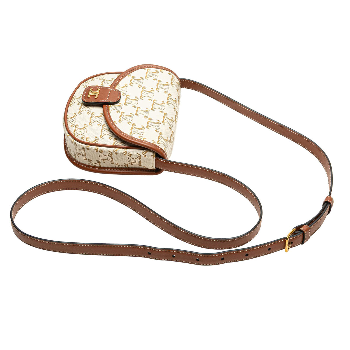 Celine Mini Triomphe Coated Canvas Besace Crossbody
