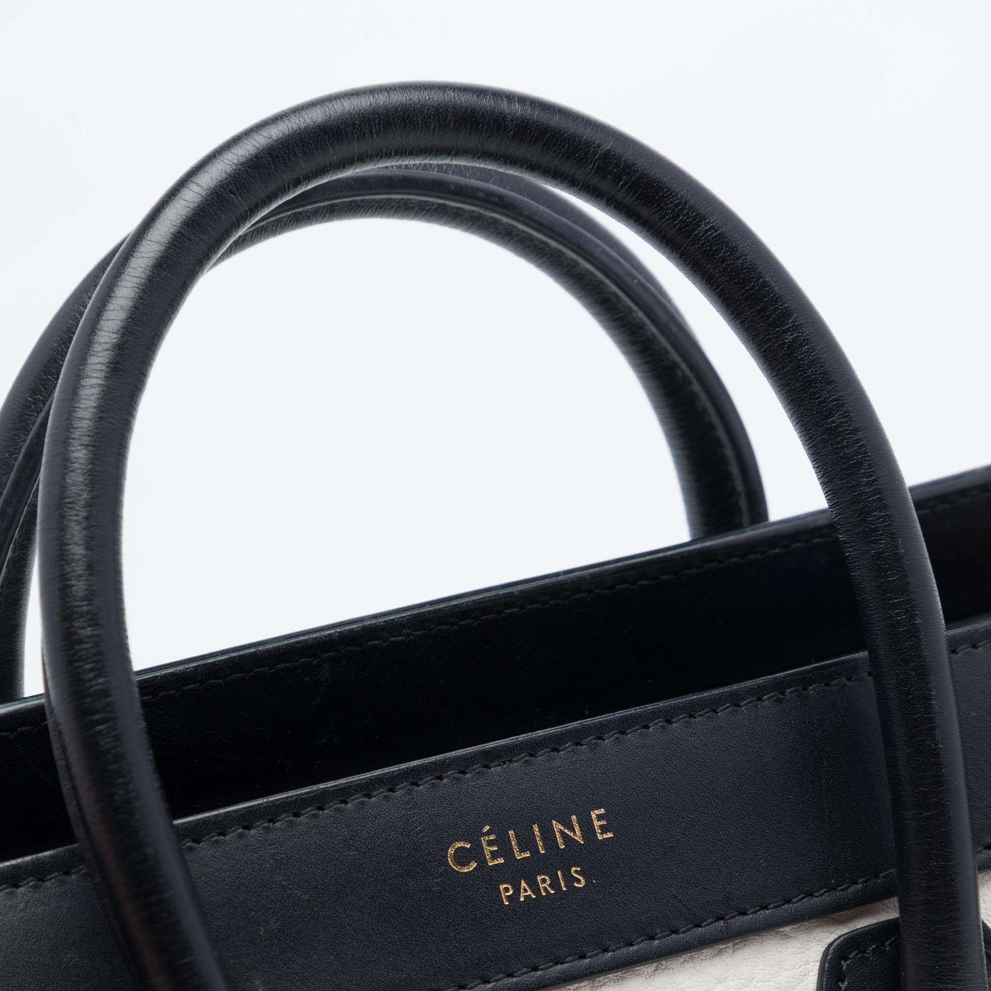 Celine Nano Tricolor Nubuck and Drummed Calfskin Luggage Tote