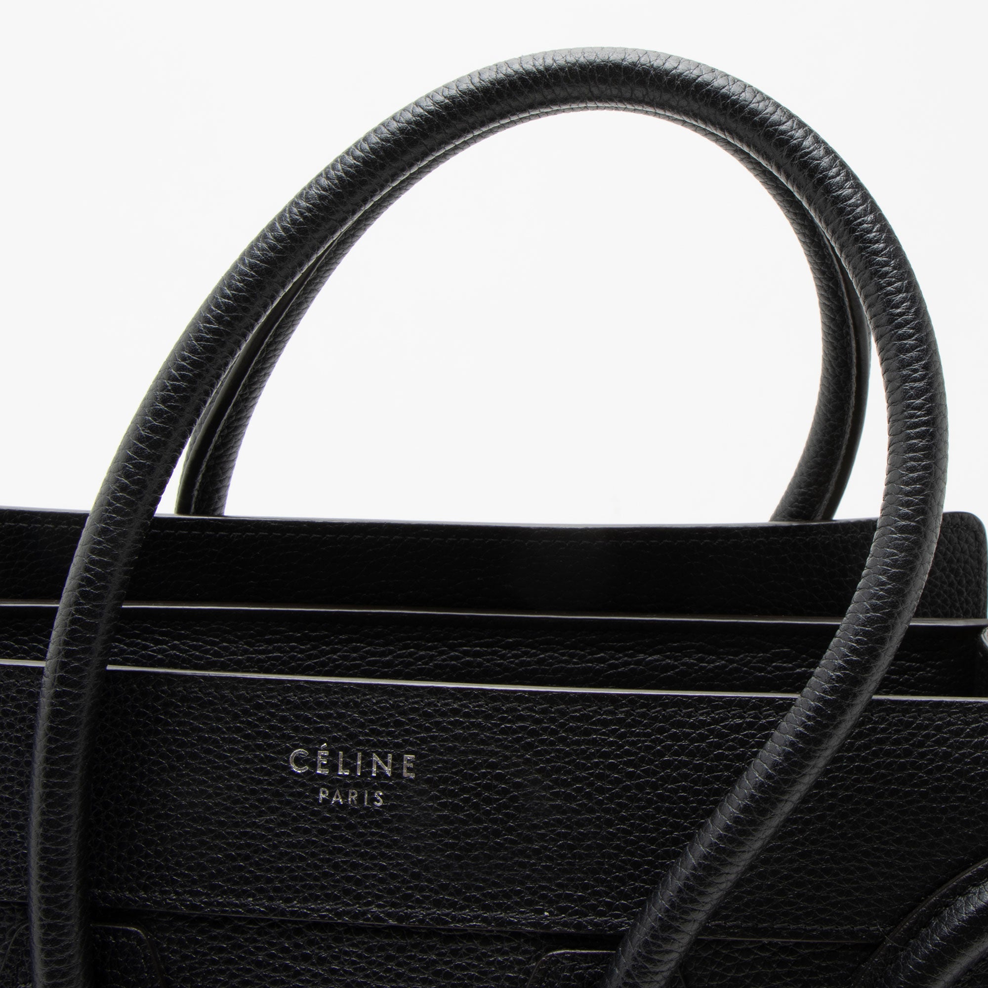 Celine Pebbled Leather Micro Luggage Tote
