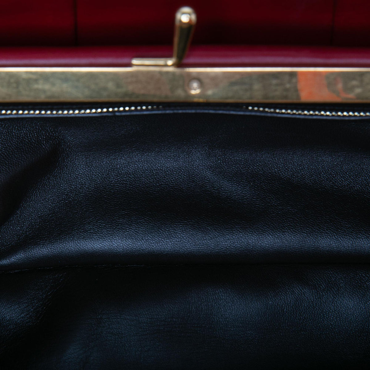 Celine Pleated Calfskin French Lock Clutch