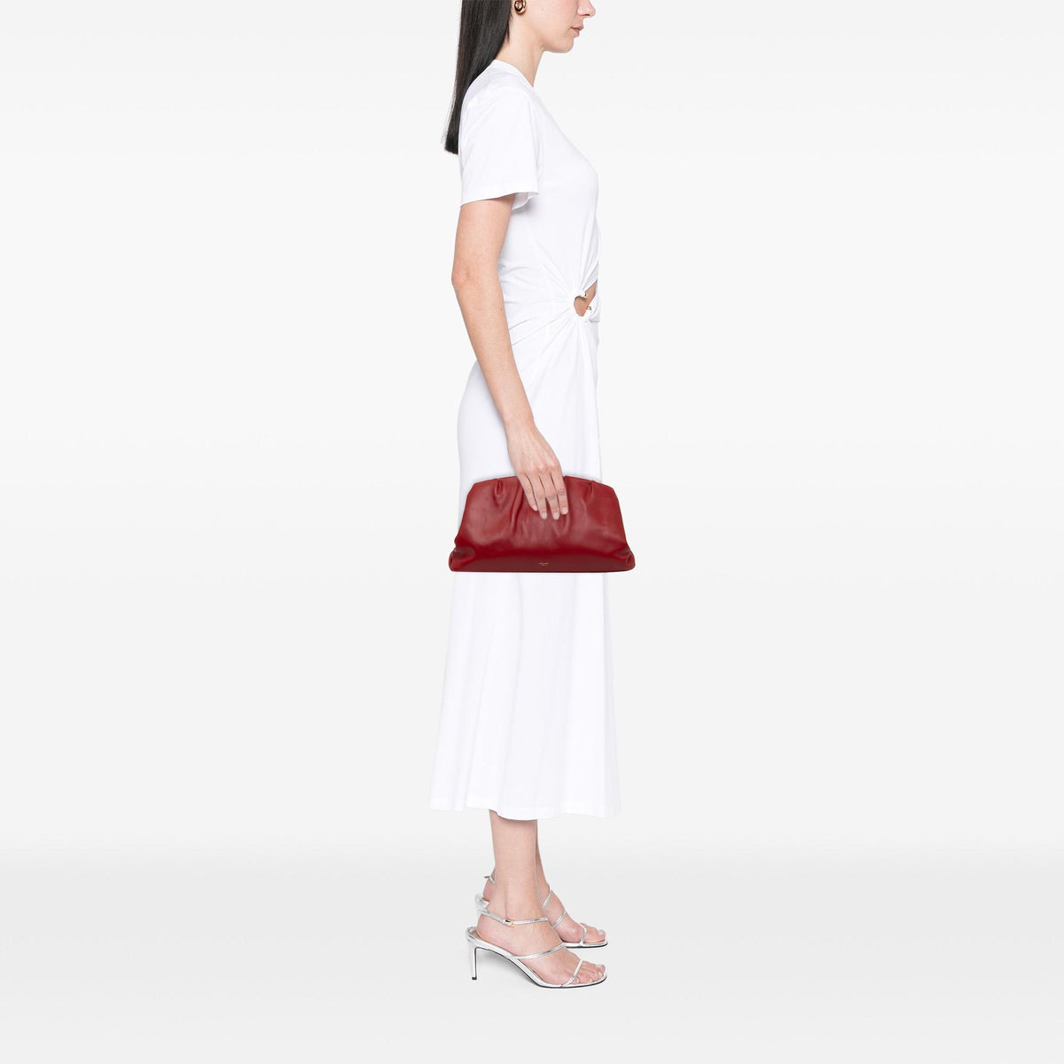 Celine Pleated Calfskin French Lock Clutch