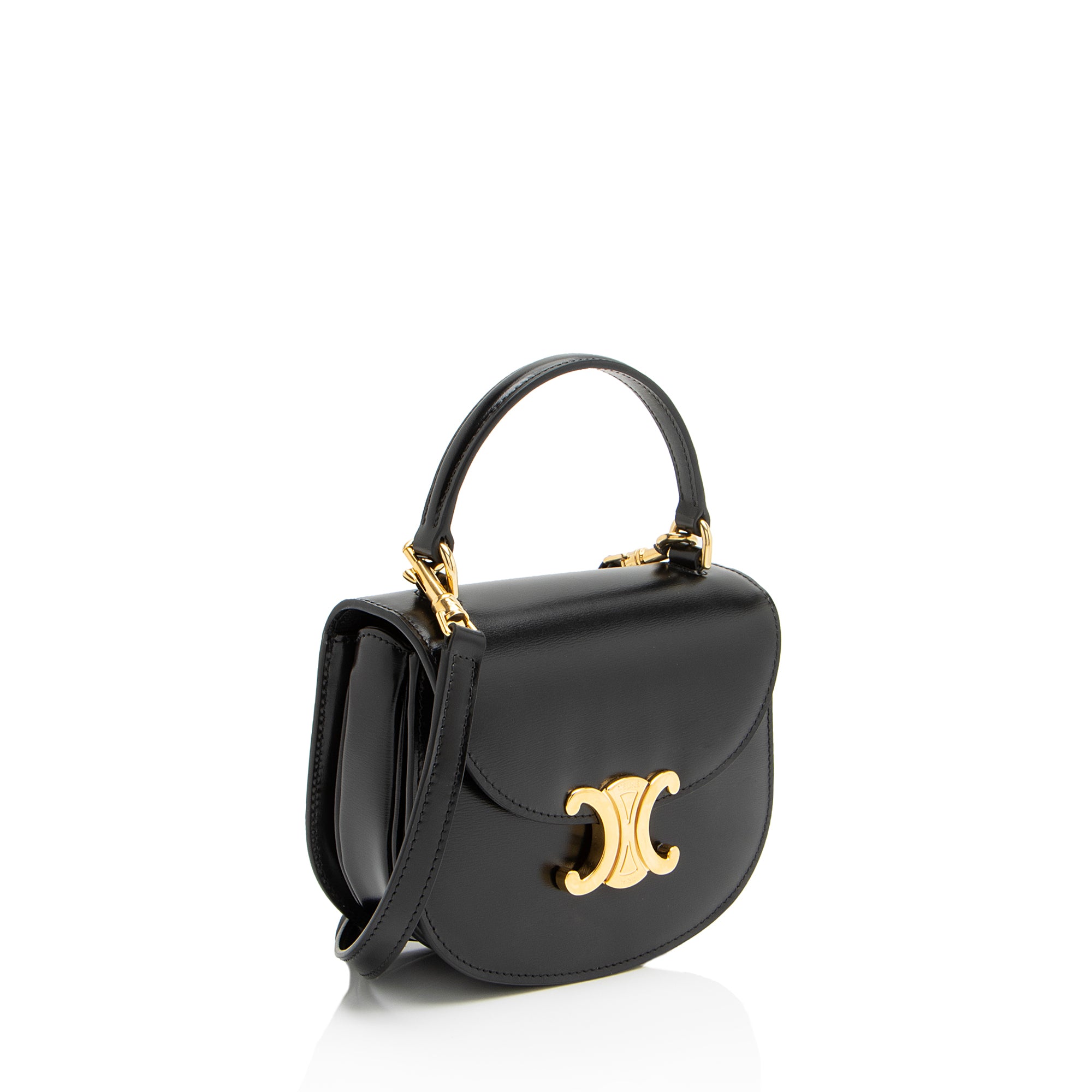 Celine Shiny Calfskin Besace Clea Shoulder Bag