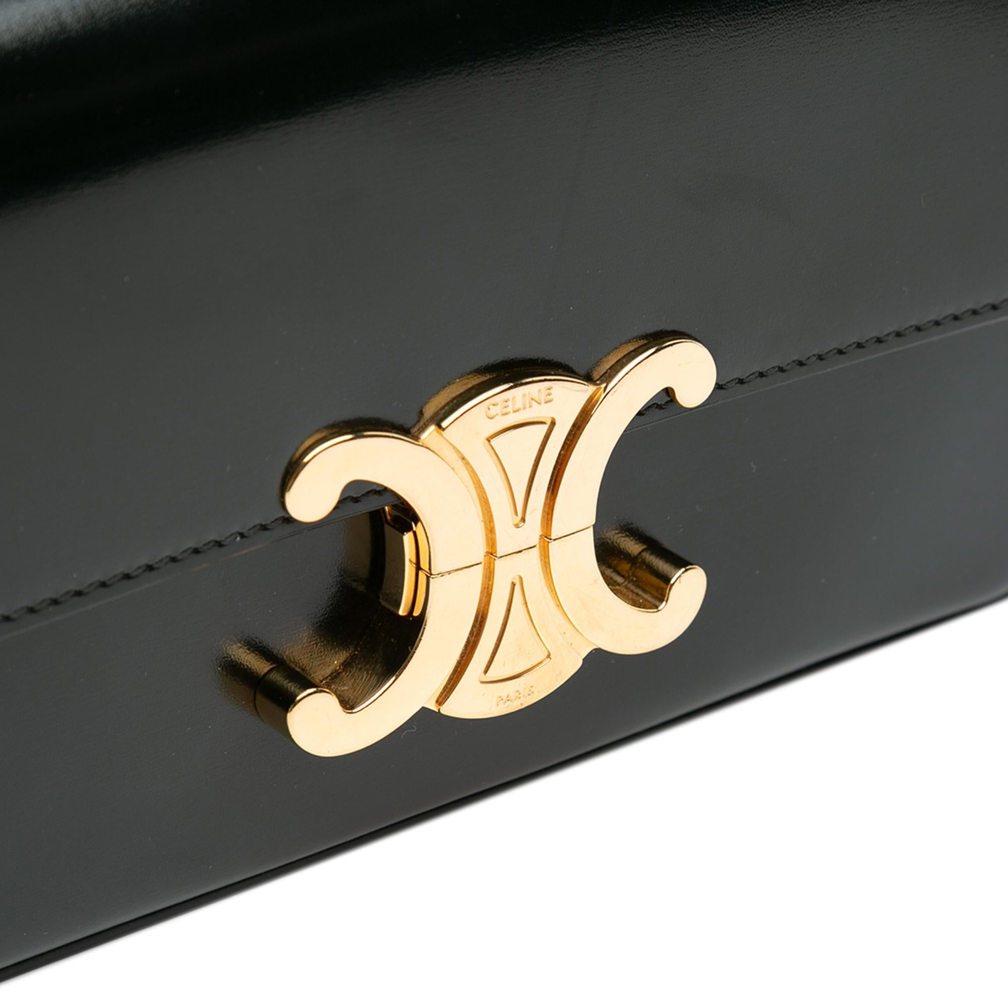 Celine Shiny Calfskin Claude Chain Shoulder Bag