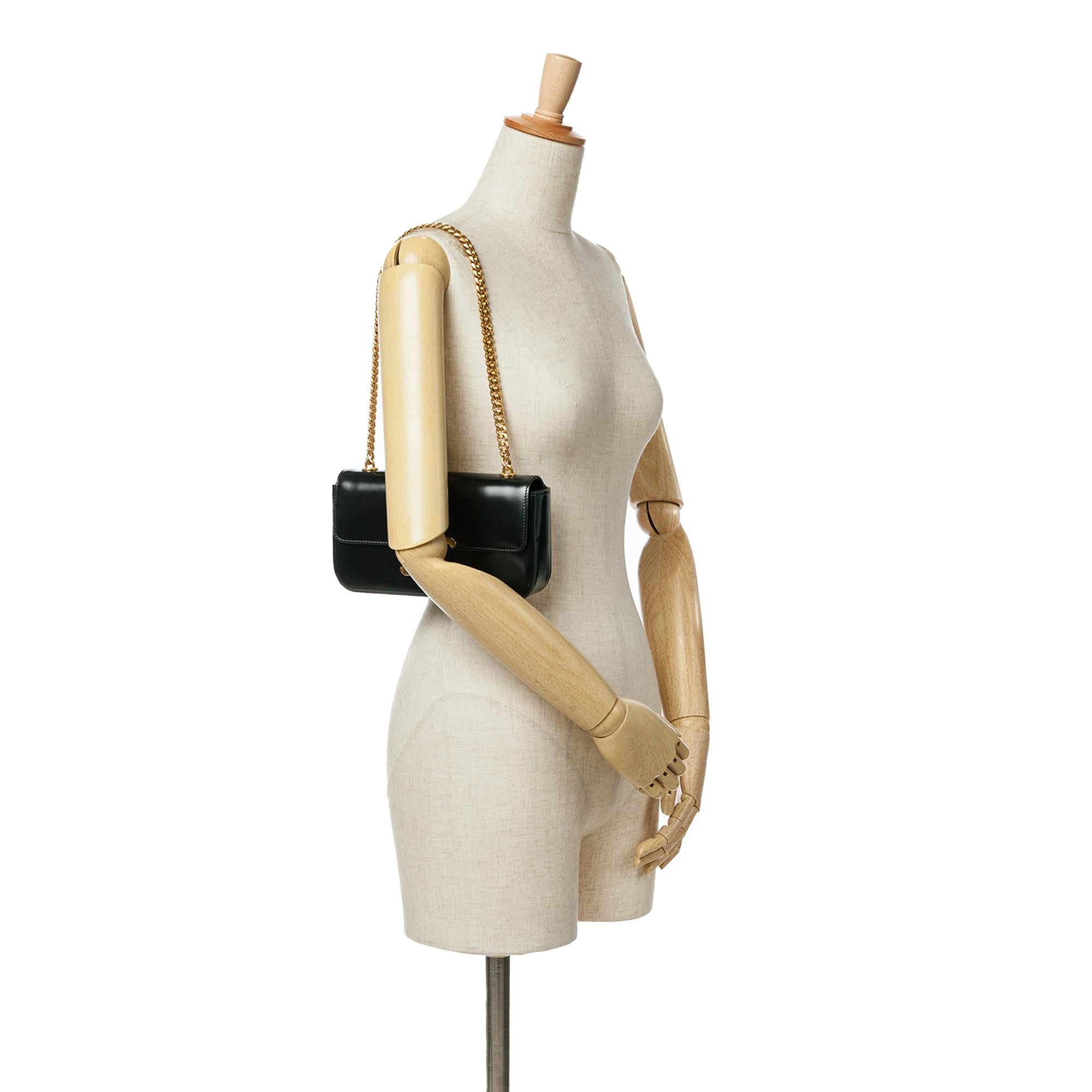 Celine Shiny Calfskin Claude Chain Shoulder Bag