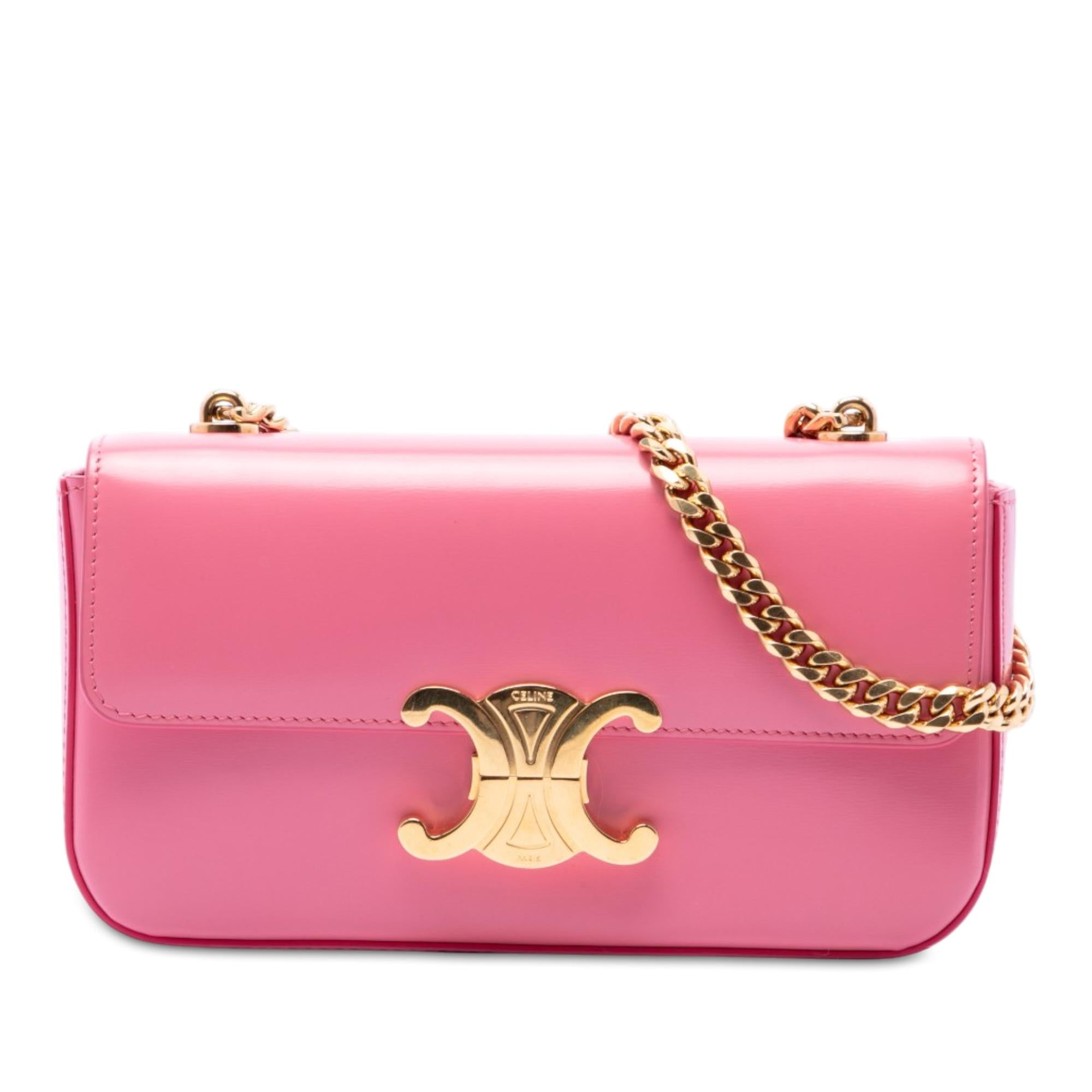 Celine Shiny Calfskin Claude Chain Shoulder Bag