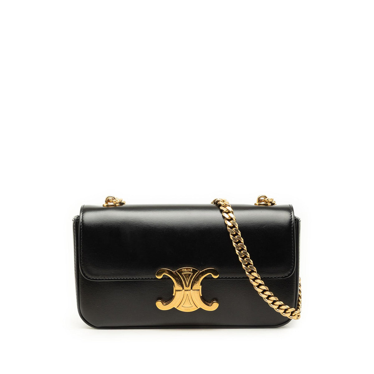 Celine Shiny Calfskin Claude Chain Shoulder Bag
