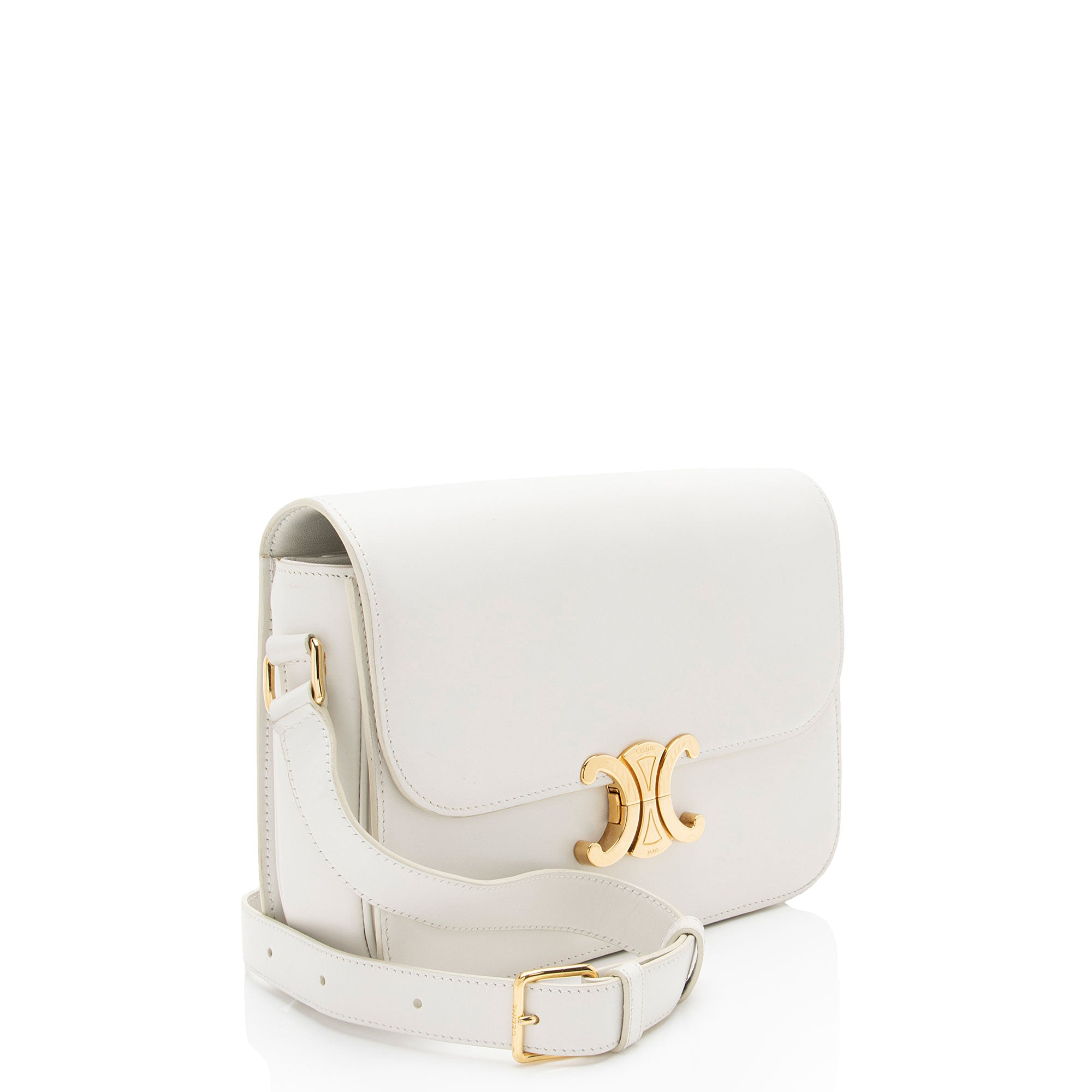 Celine Shiny Calfskin Triomphe Classique Shoulder Bag