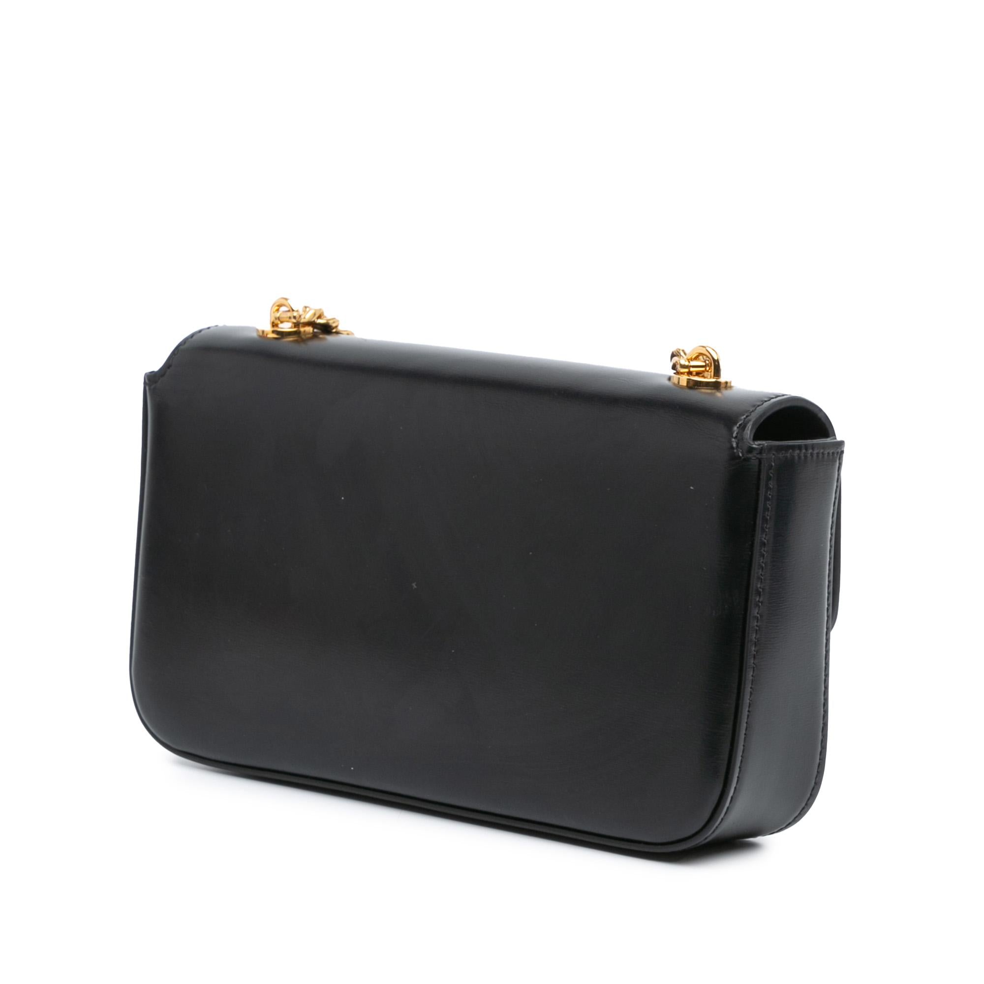 Celine Shiny Calfskin Triomphe Claude Chain Shoulder Bag