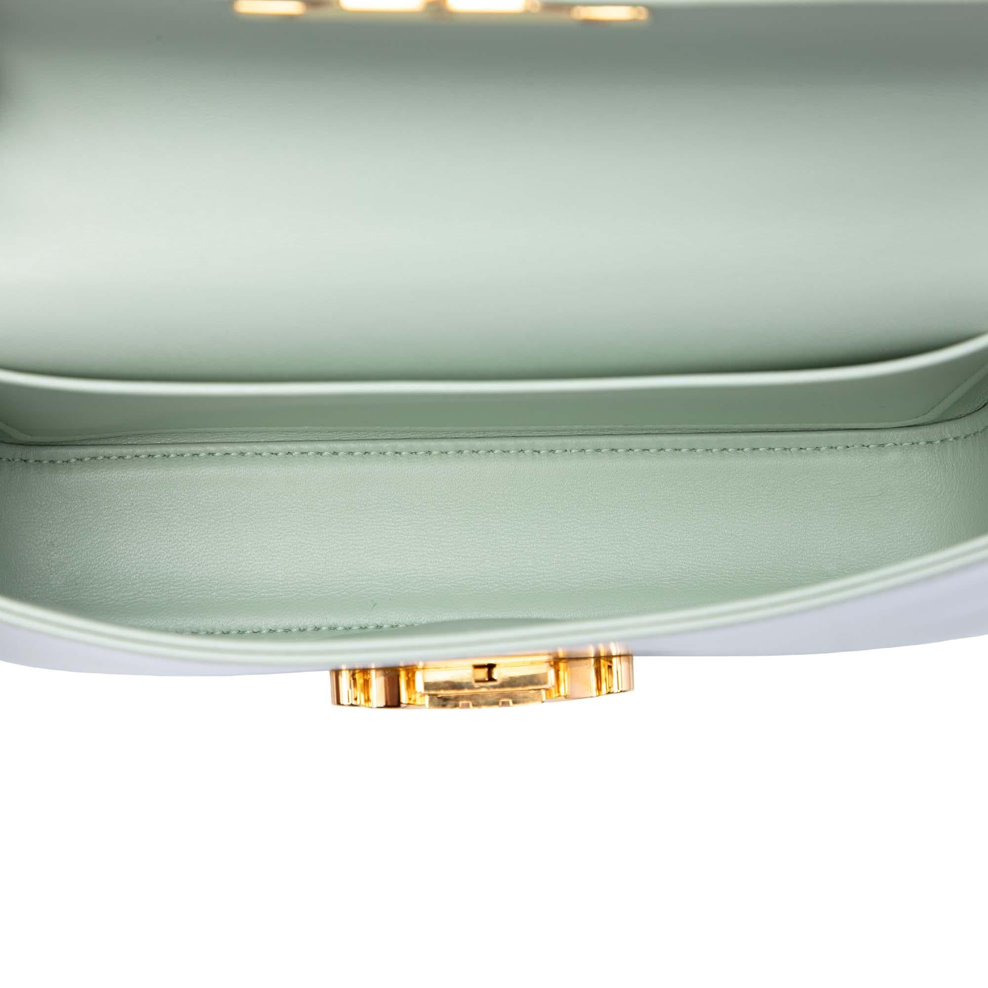 Celine Shiny Calfskin Triomphe Claude Chain Shoulder Bag