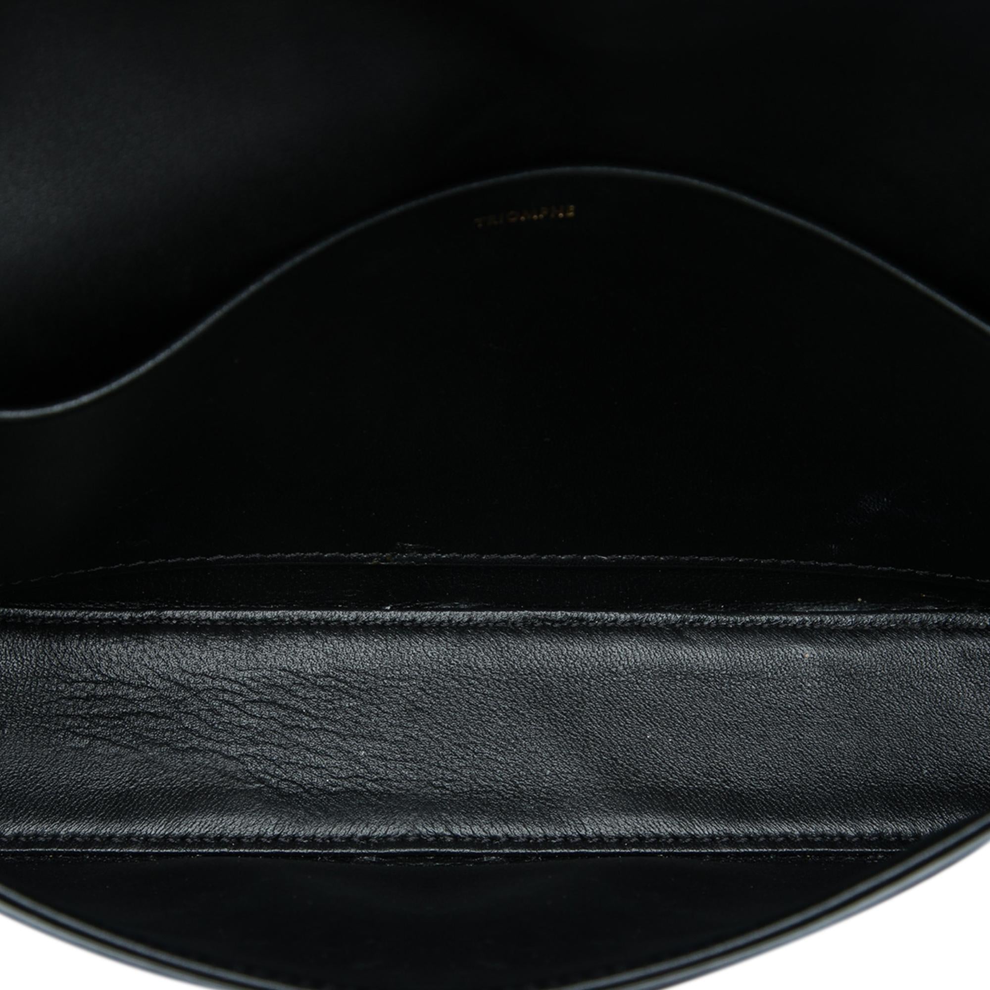 Celine Shiny Calfskin Triomphe Claude Shoulder Bag
