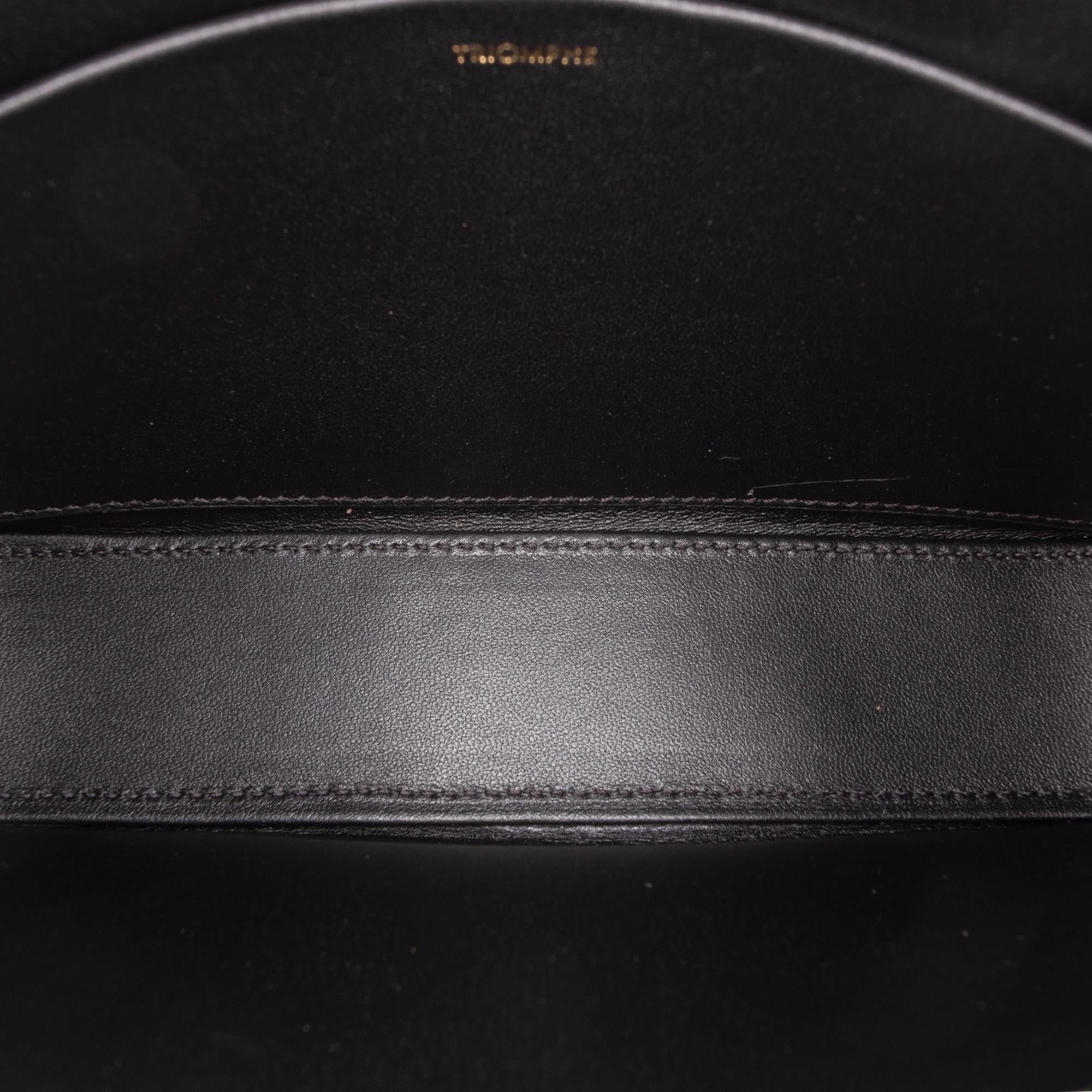 Celine Shiny Calfskin Triomphe Claude Shoulder Bag