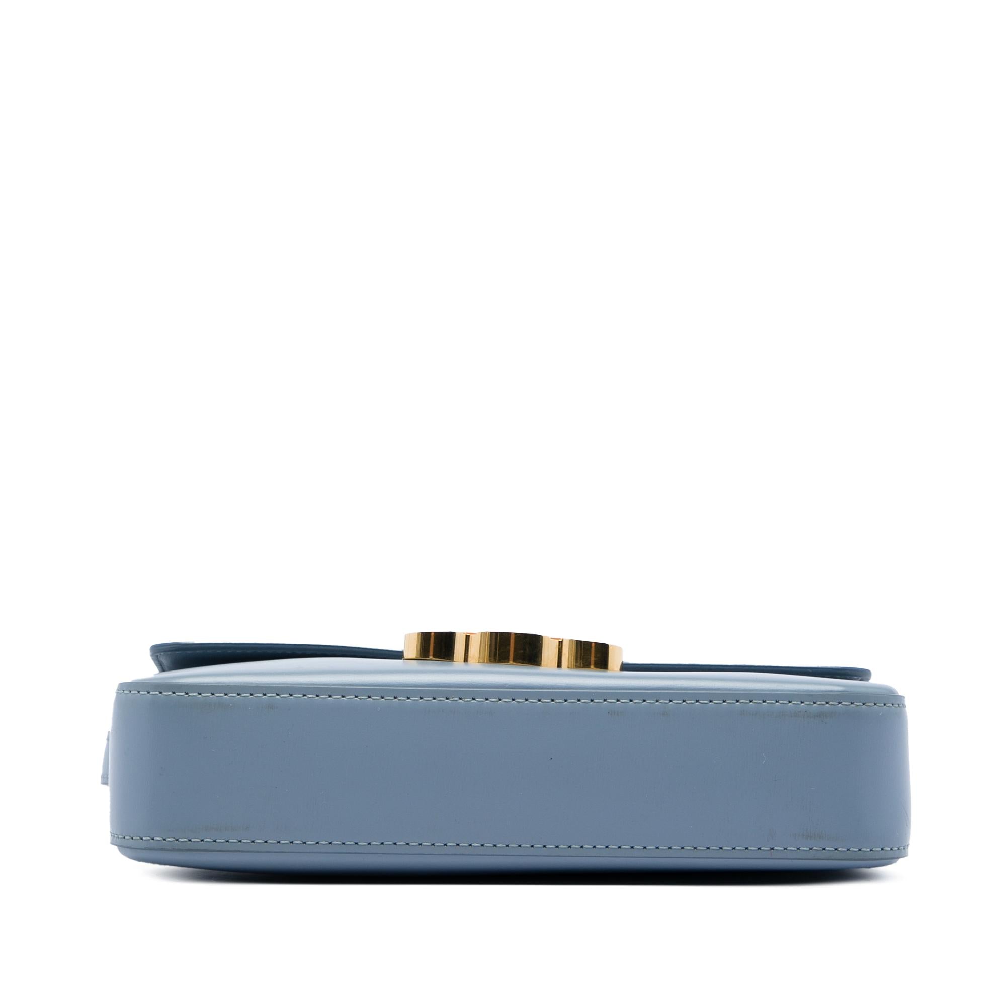 Celine Shiny Calfskin Triomphe Claude Shoulder Bag