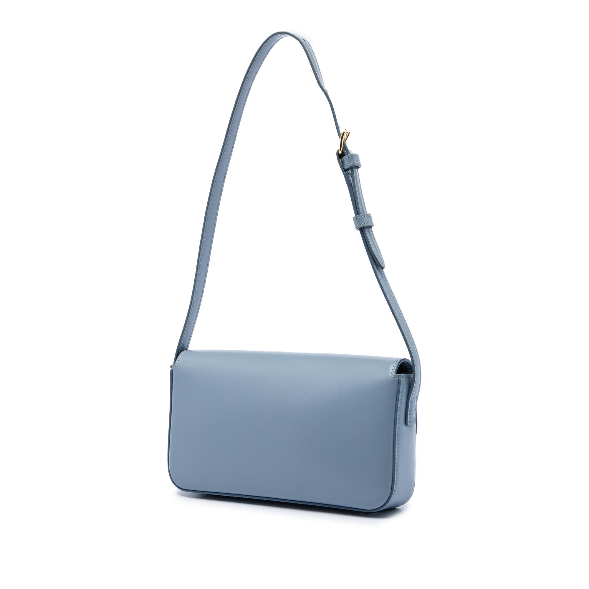 Celine Shiny Calfskin Triomphe Claude Shoulder Bag