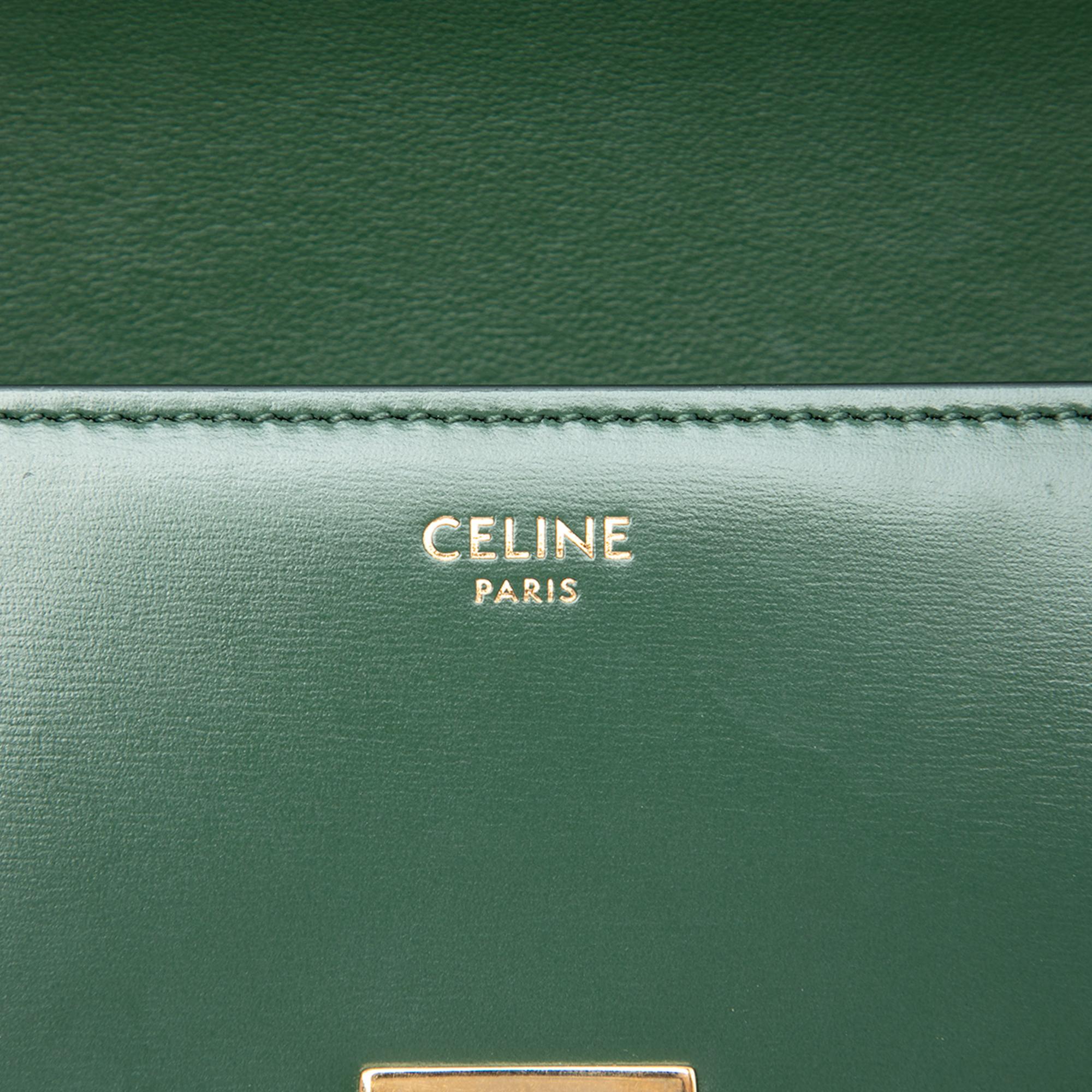 Celine Shiny Calfskin Triomphe Claude Shoulder Bag