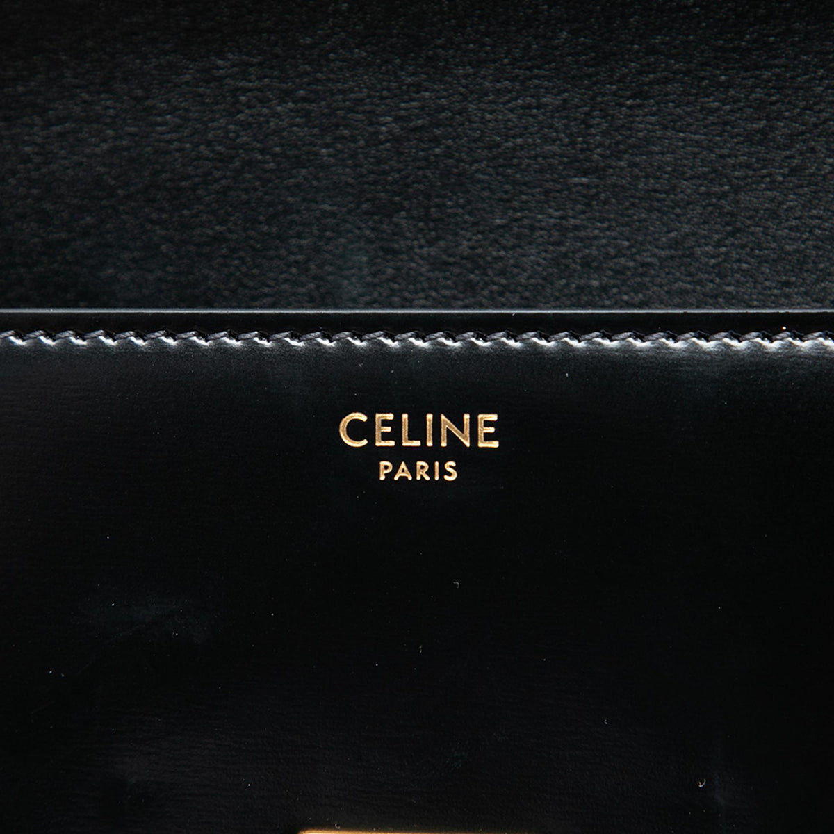 Celine Shiny Calfskin Triomphe Claude Shoulder Bag