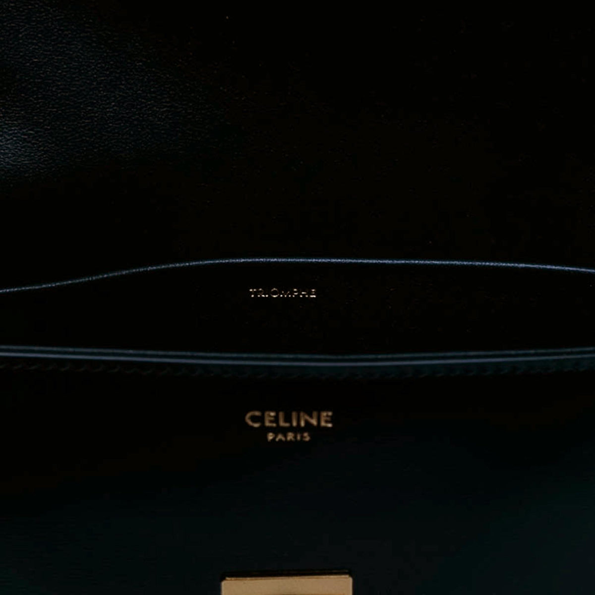 Celine Shiny Calfskin Triomphe Claude Shoulder Bag