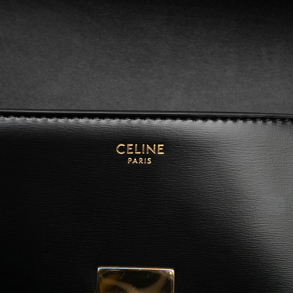 Celine Shiny Calfskin Triomphe Claude Shoulder Bag