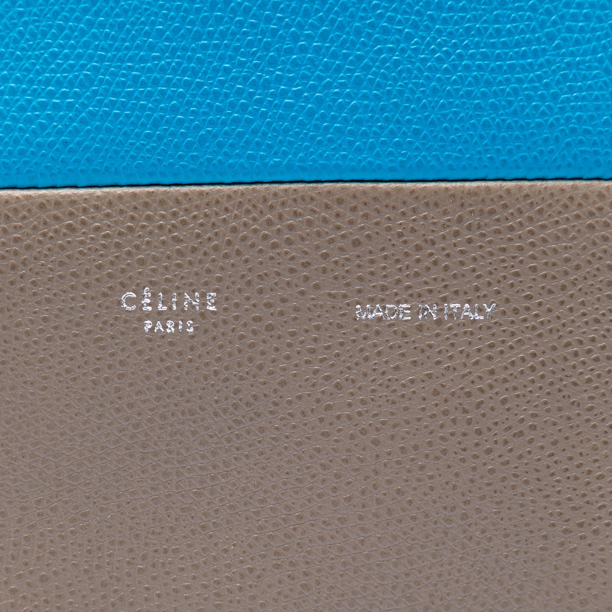 Celine Small Bicolor Grained Calfskin Vertical Cabas Tote
