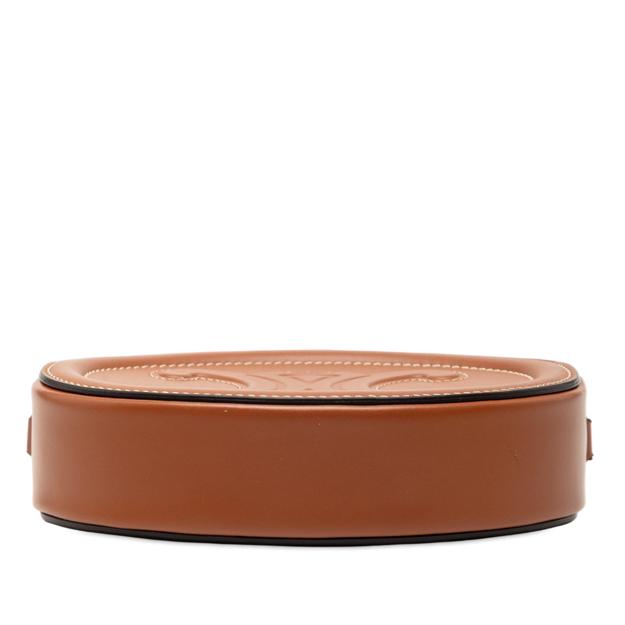 Celine Small Calfskin Cuir Triomphe Oval Crossbody