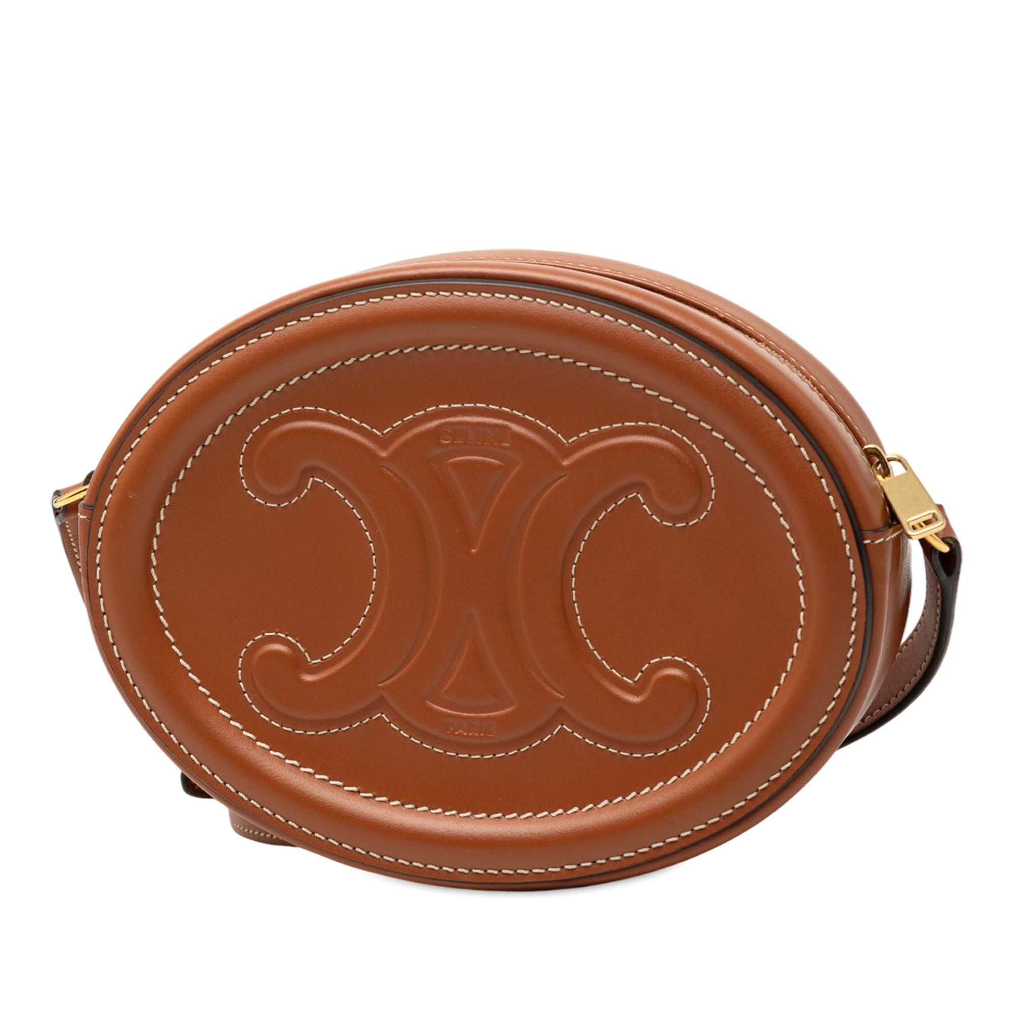 Celine Small Calfskin Cuir Triomphe Oval Crossbody
