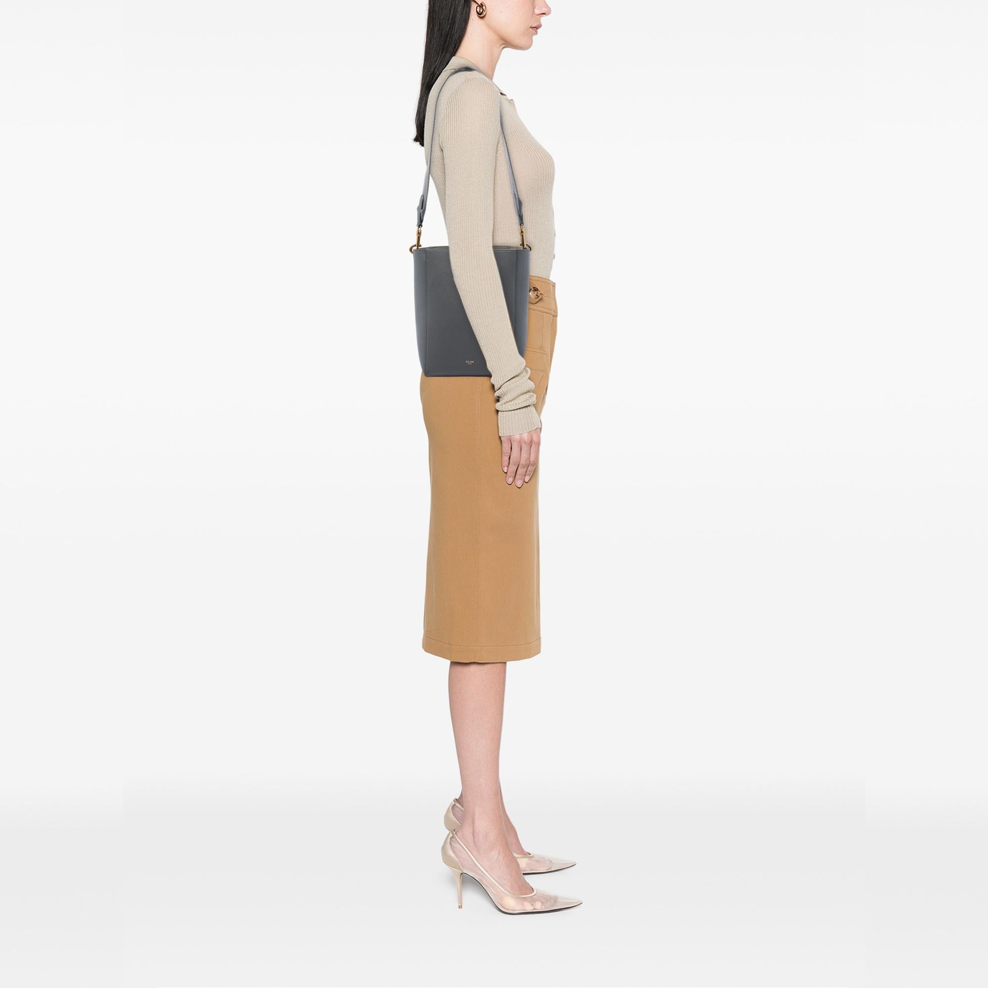 Celine Small Soft Grained Calfskin Seau Sangle Bucket Bag
