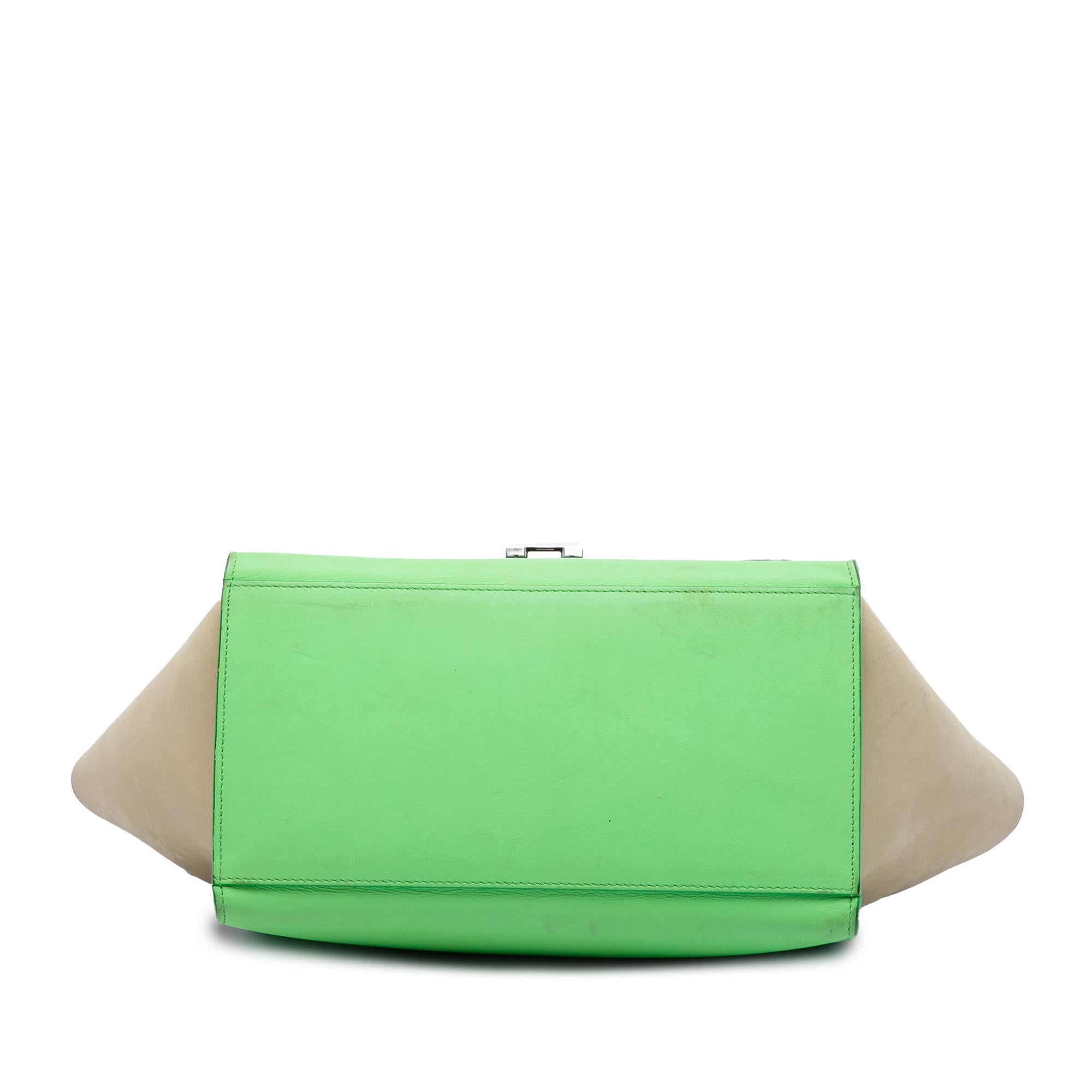 Celine Small Tricolor Leather Trapeze Satchel