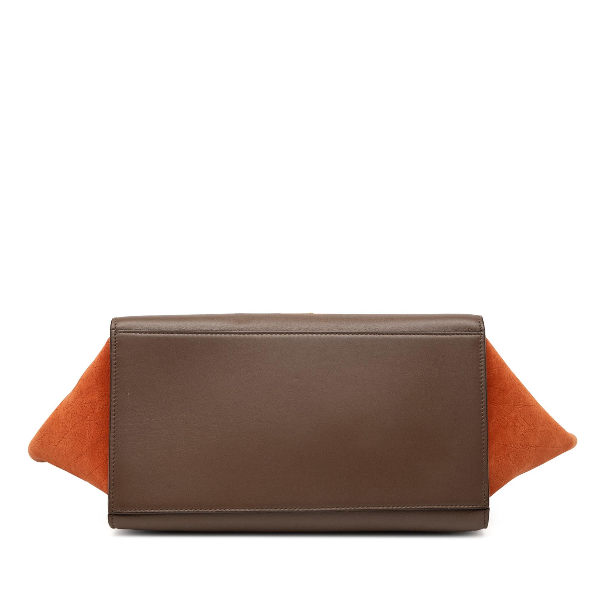 Celine Small Tricolor Leather Trapeze Satchel