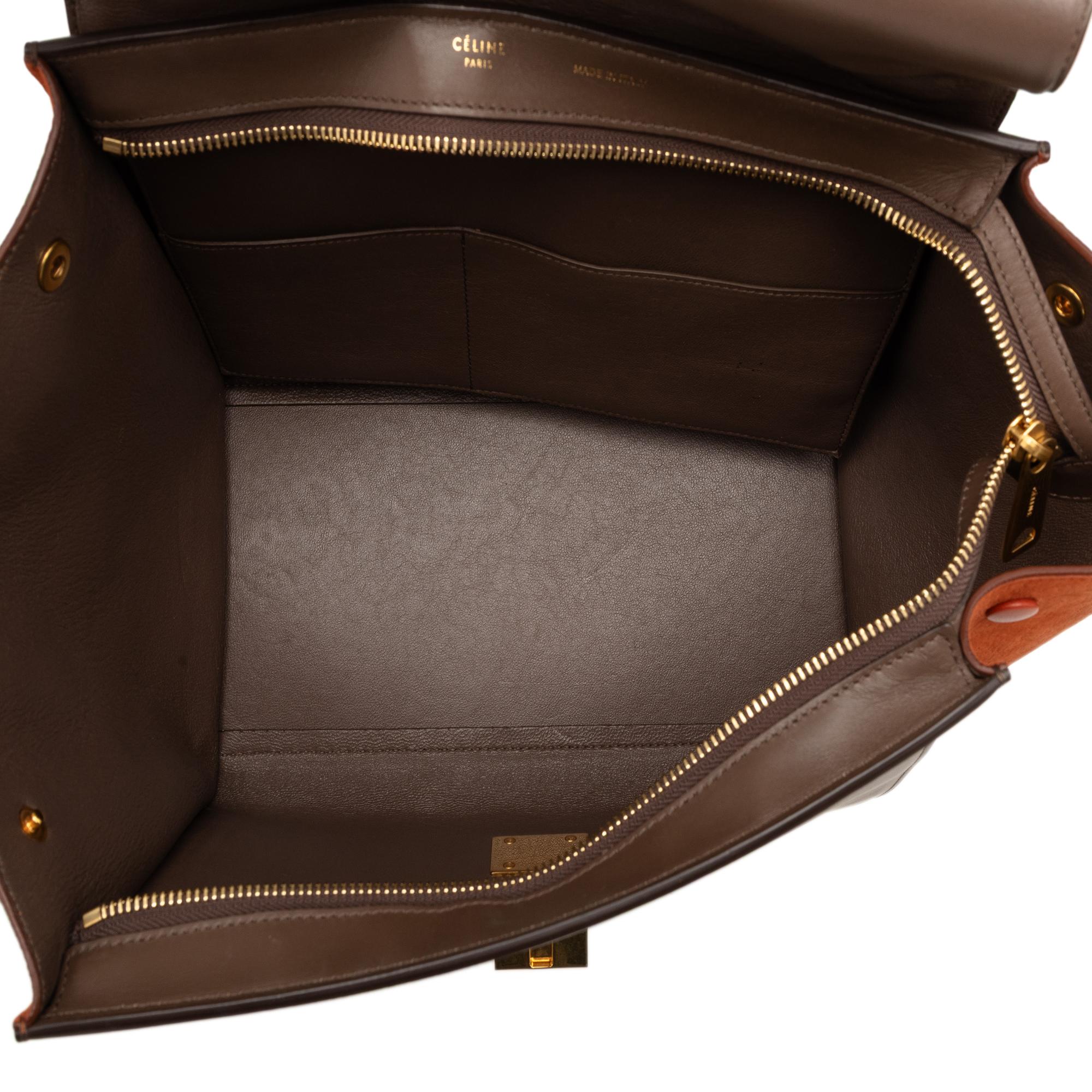 Celine Small Tricolor Leather Trapeze Satchel