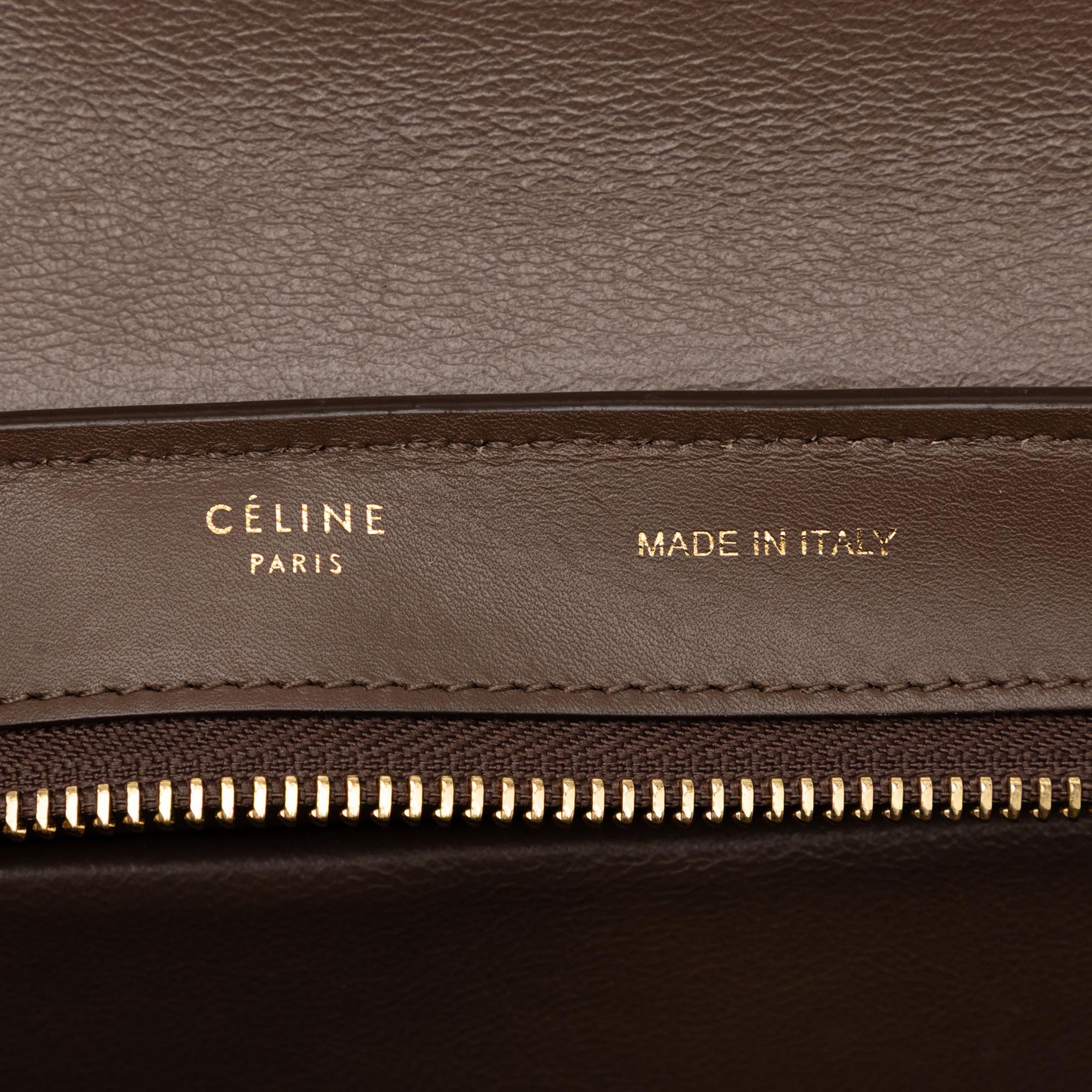 Celine Small Tricolor Leather Trapeze Satchel
