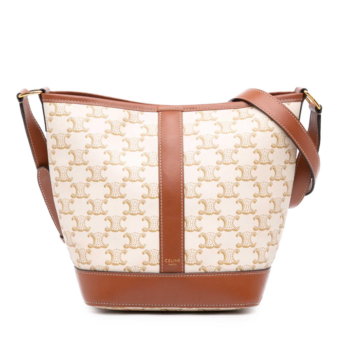 Celine Small Triomphe Coated Canvas Bucket Bag