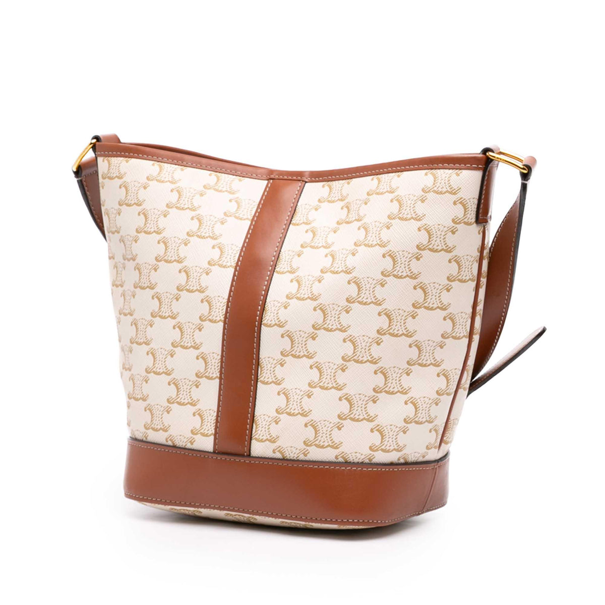 Celine Small Triomphe Coated Canvas Bucket Bag